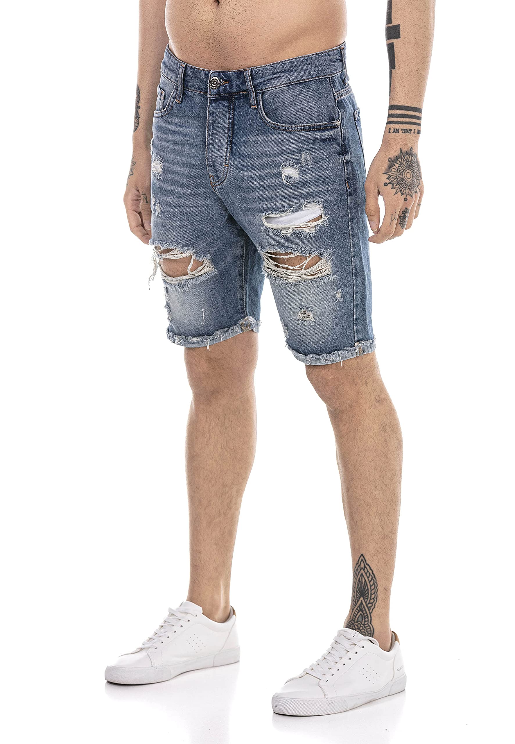 redbridge-shorts-jeans-shorts-herren-denim-blau-2-destroyed-look image 2