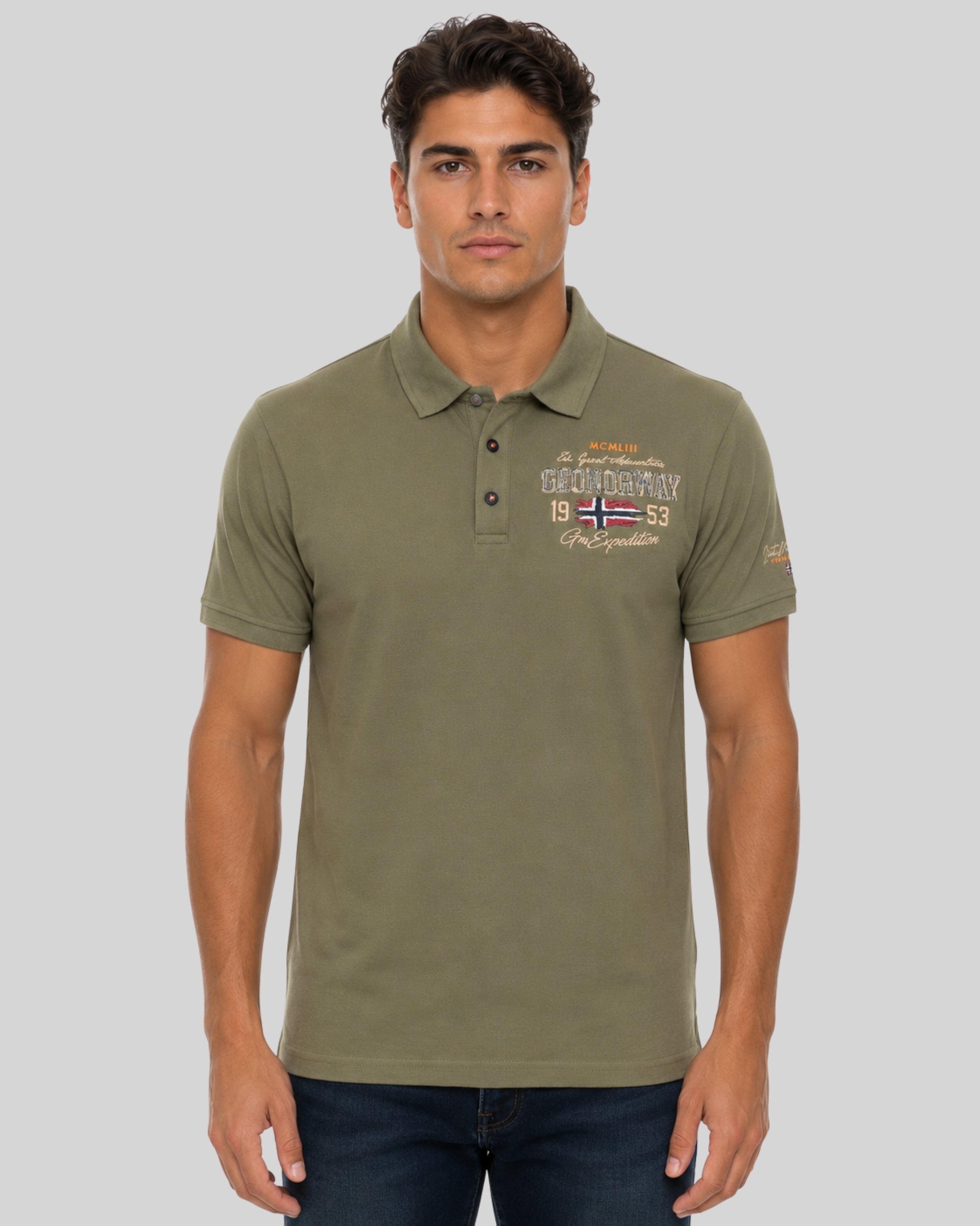 geographical-norway-kapuccino-herren-polo-marine-baumwolle image 1