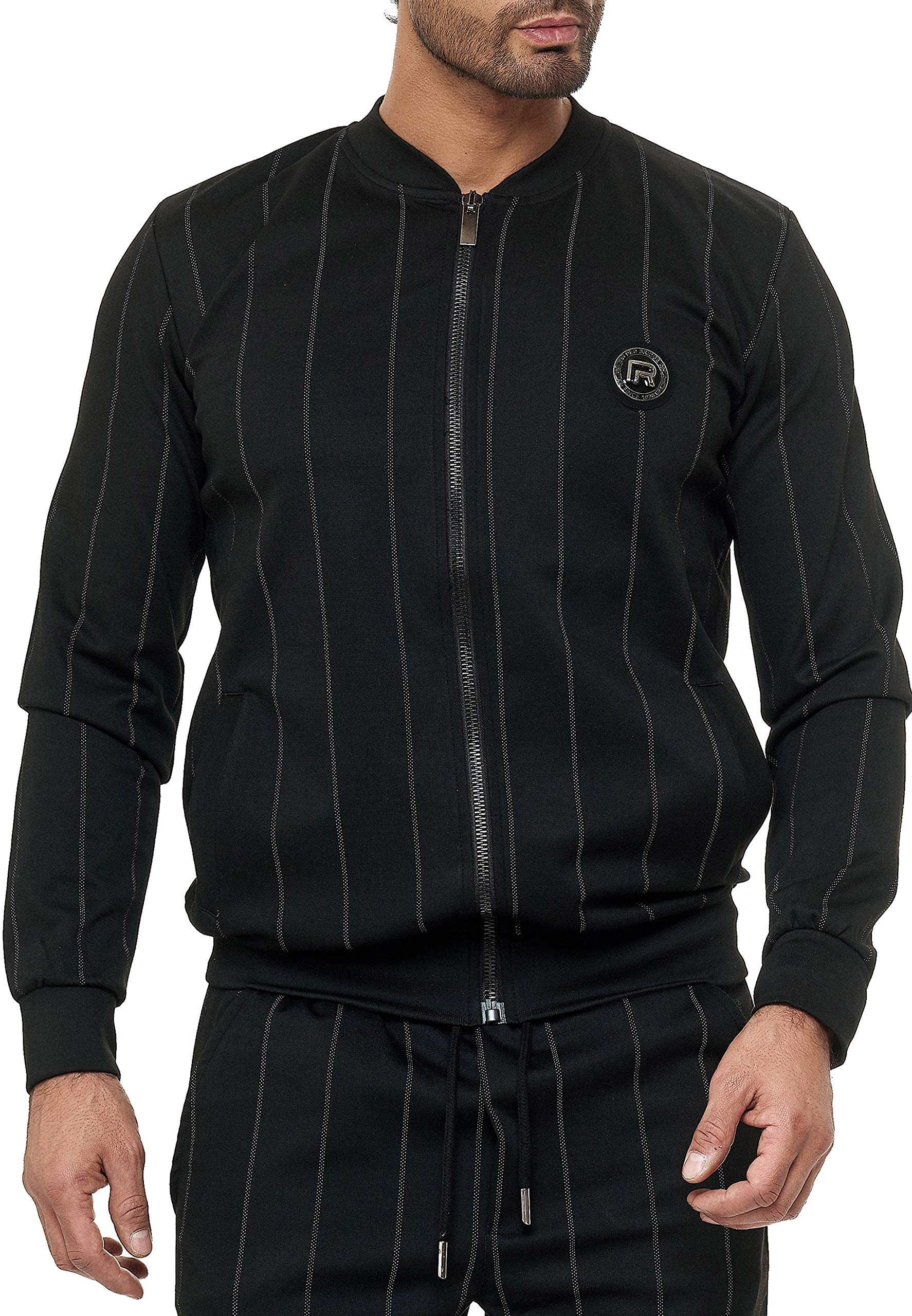 redbridge-sweat-jacke-herren-striped-reissverschluss-taschen image 2