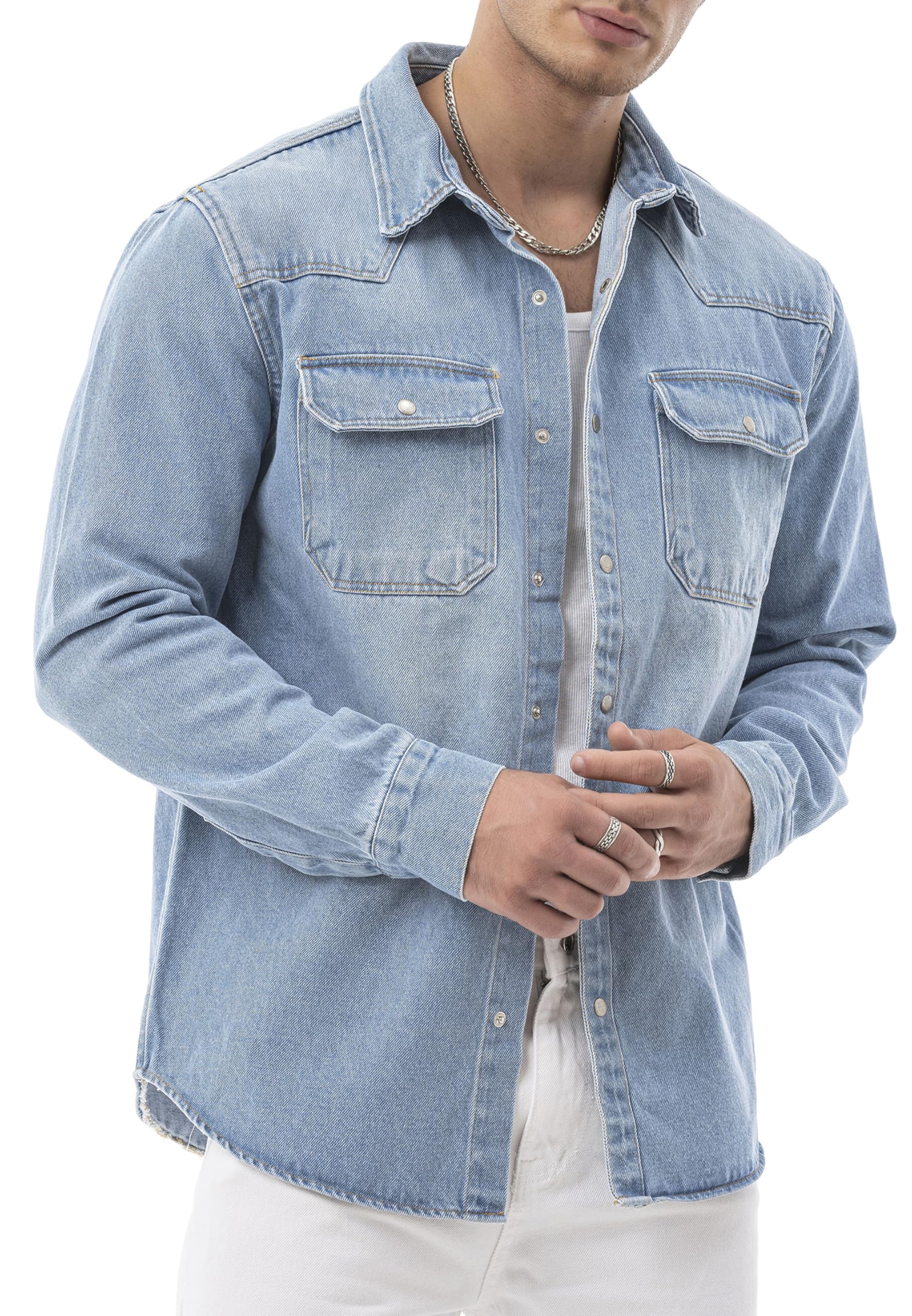 redbridge-spruce-denim-hemdjacke-xxl-blau-druckkn-pfe image 8
