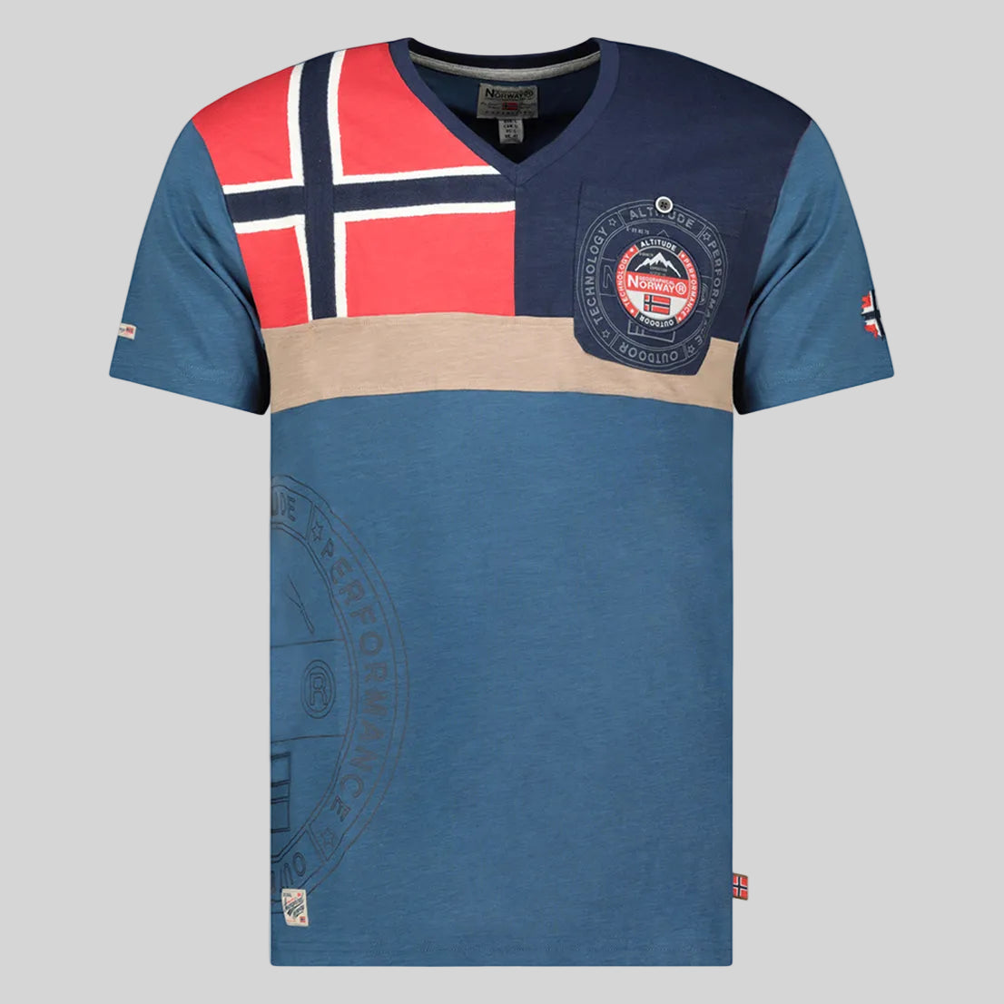geographical-norway-j-flag-t-shirt-herren-schwarz-l-baumwolle image 2