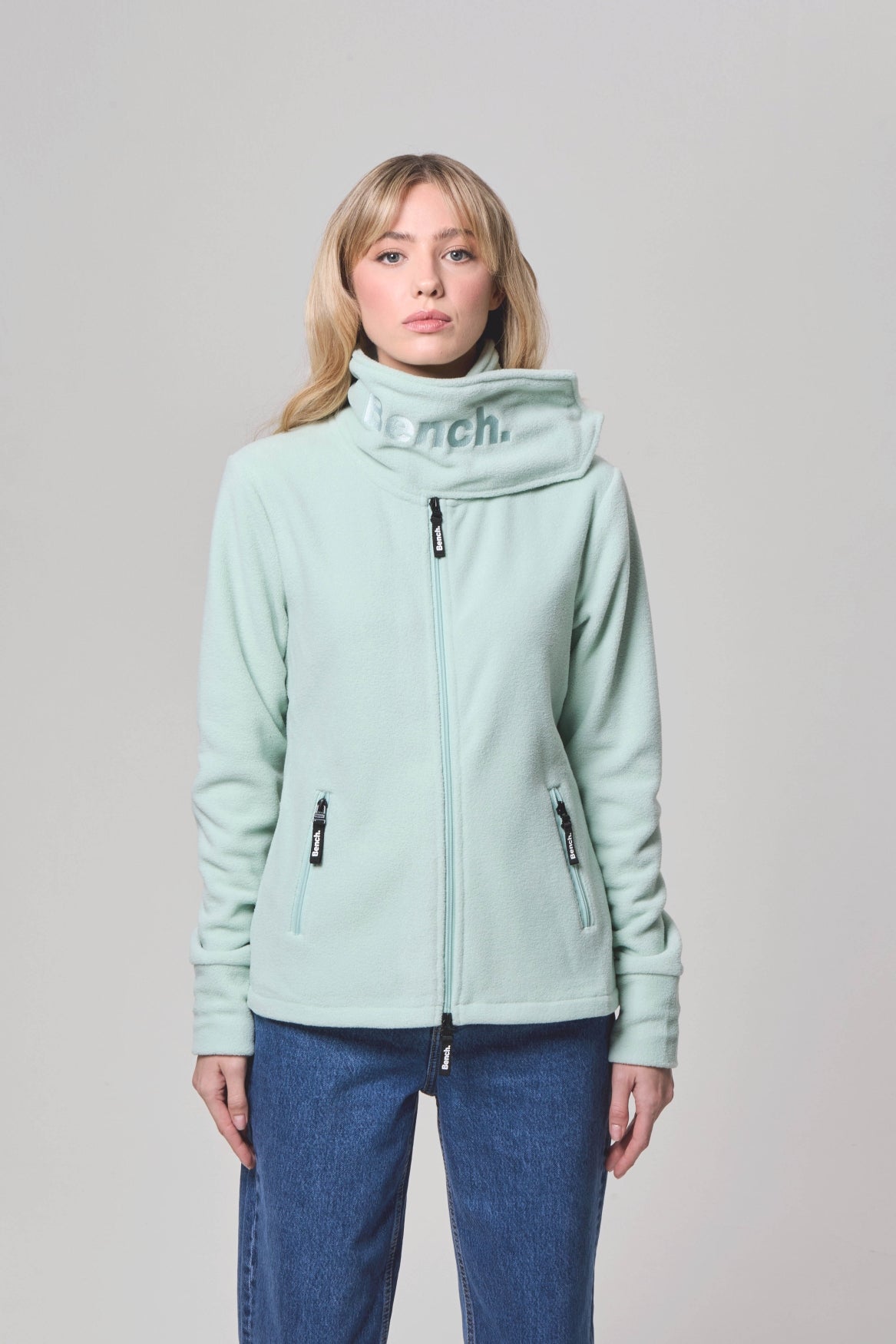 bench-funnel-fleecejacke-damen-hellgr-n-slim-fit image 2