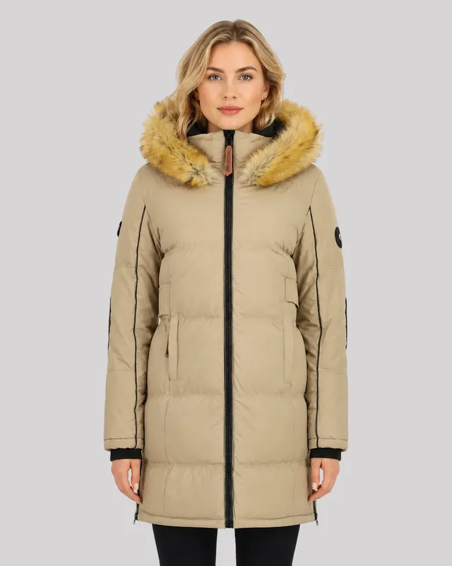 geographical-norway-beautiful-damen-parka-schwarz-kunstfell image 1