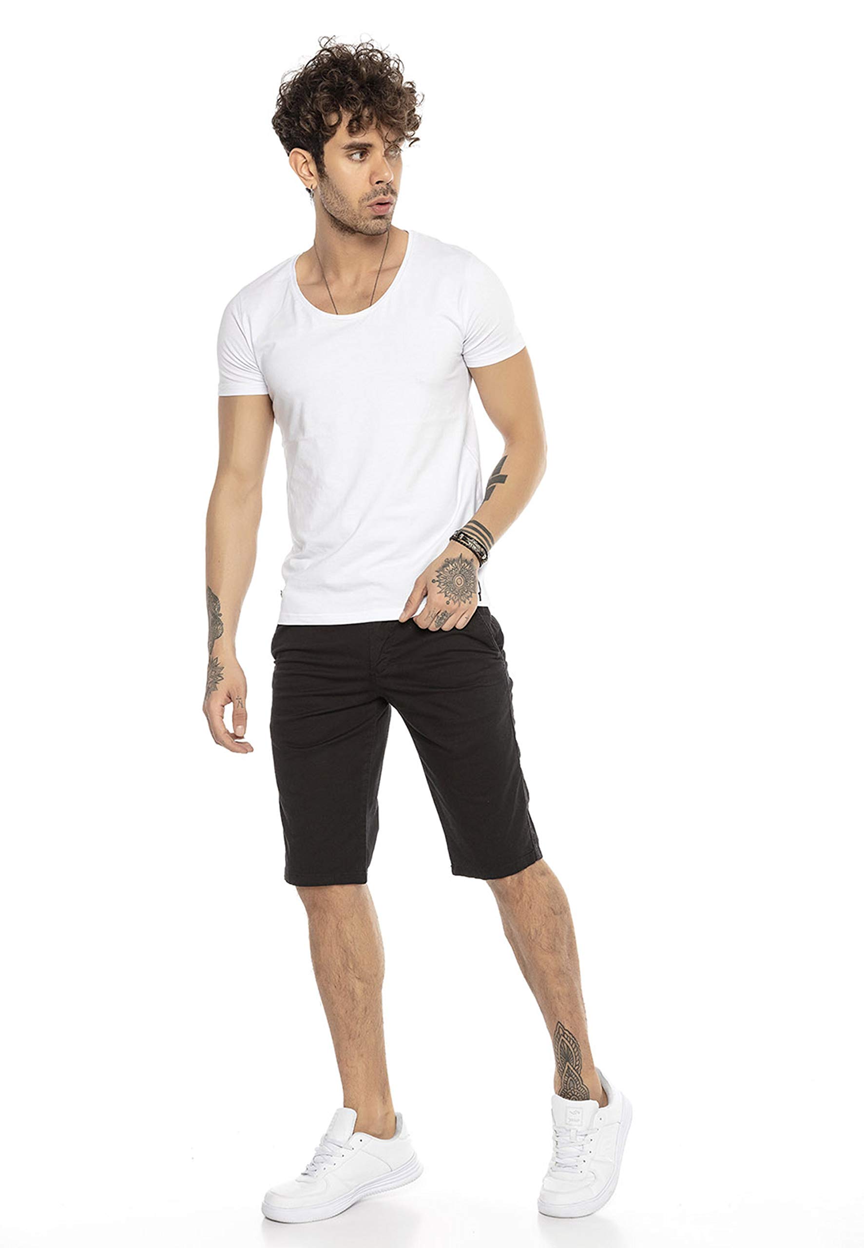redbridge-shorts-chino-shorts-herren-schwarz-w29-baumwolle image 4