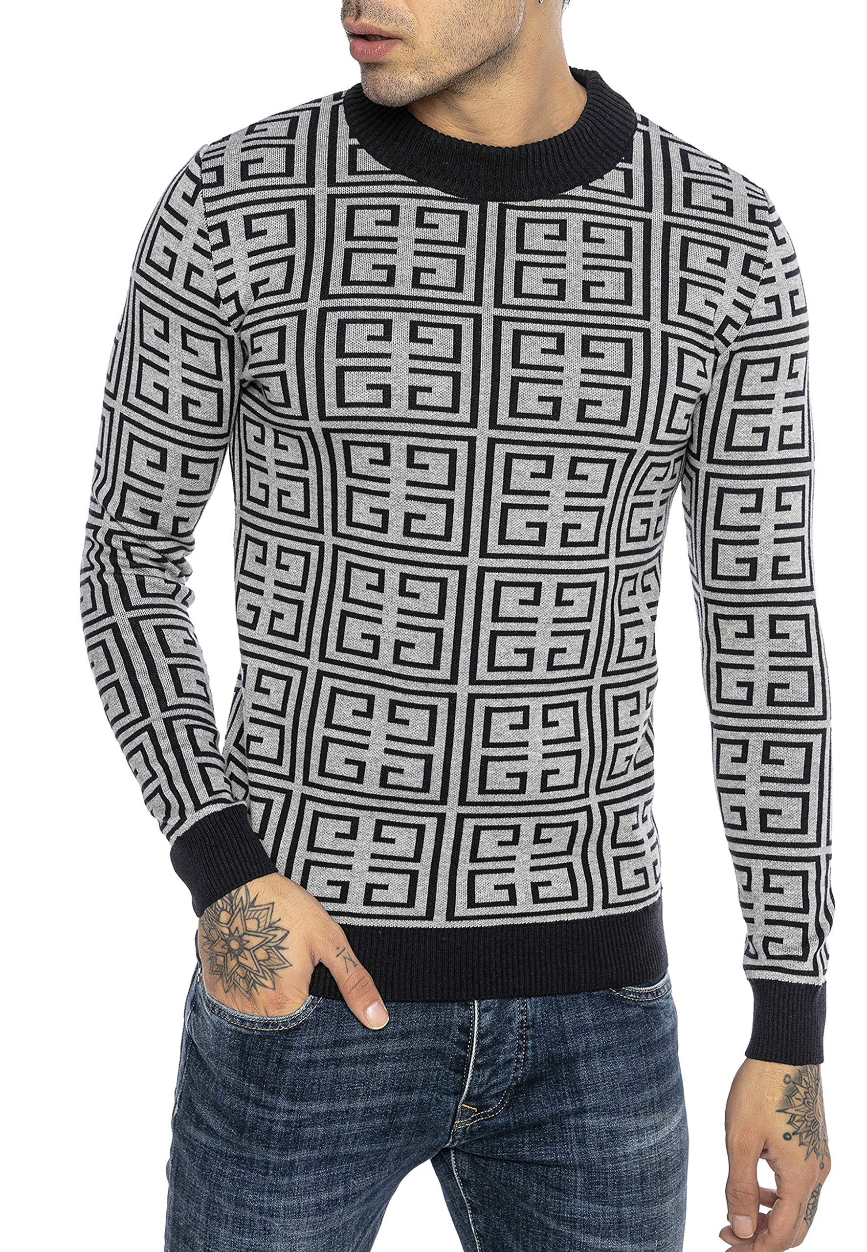 redbridge-pullover-herren-strickpullover-slim-fit-grau-xl image 1
