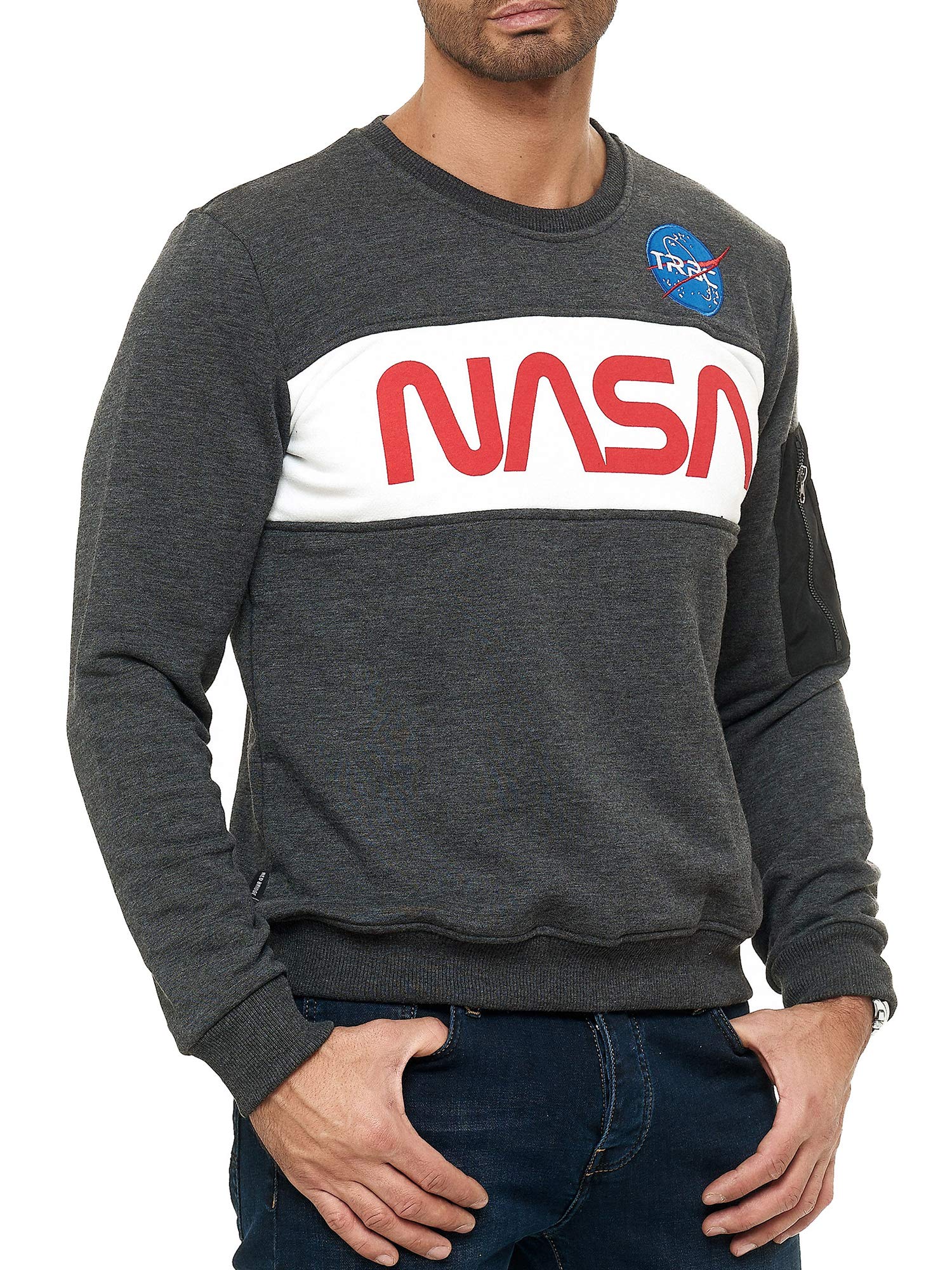 redbridge-nasa-sweatshirt-herren-schwarz-pullover-baumwolle-print image 3