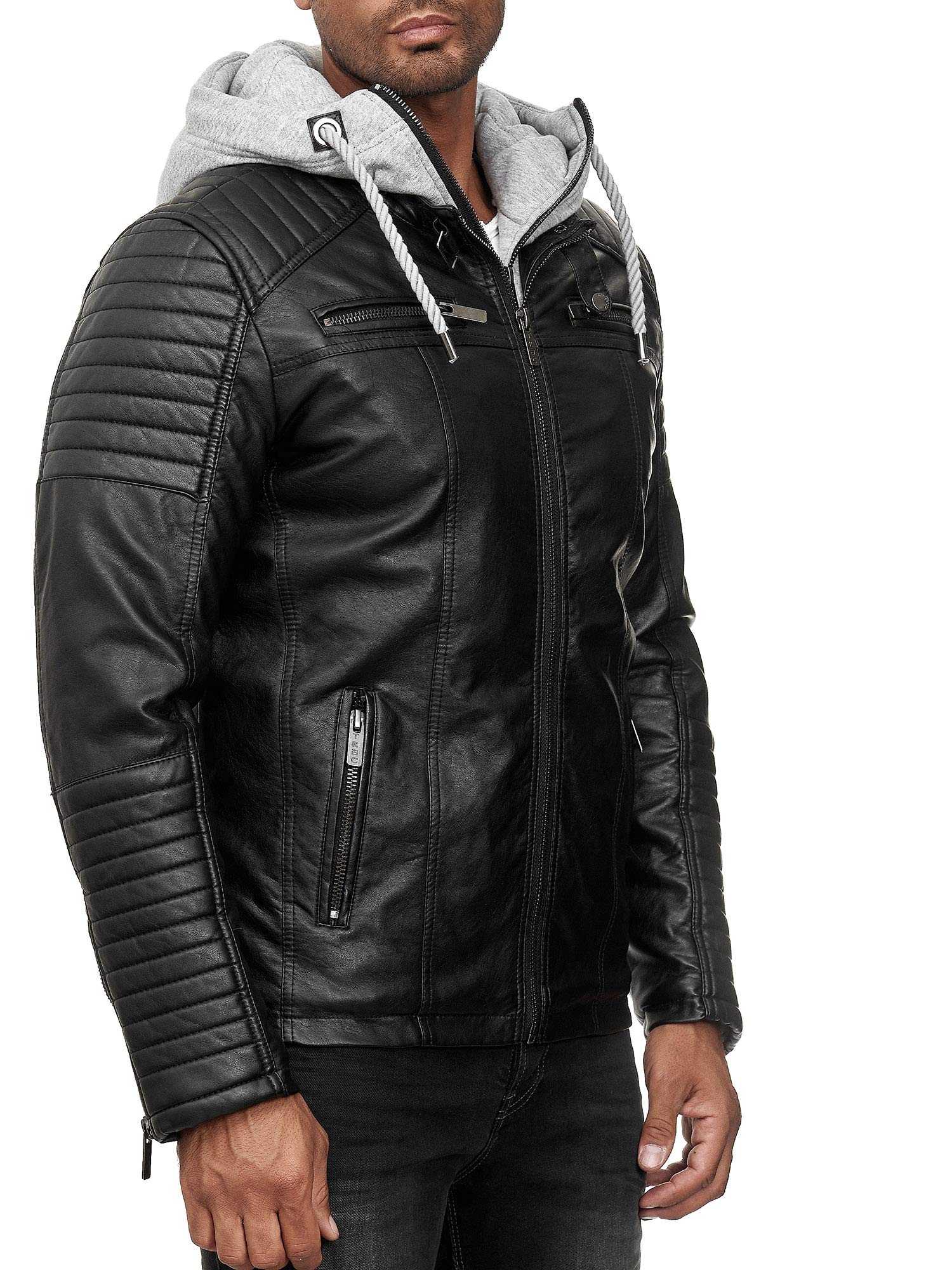 redbridge-bikerjacke-kunstleder-kapuze-schwarz-l image 6
