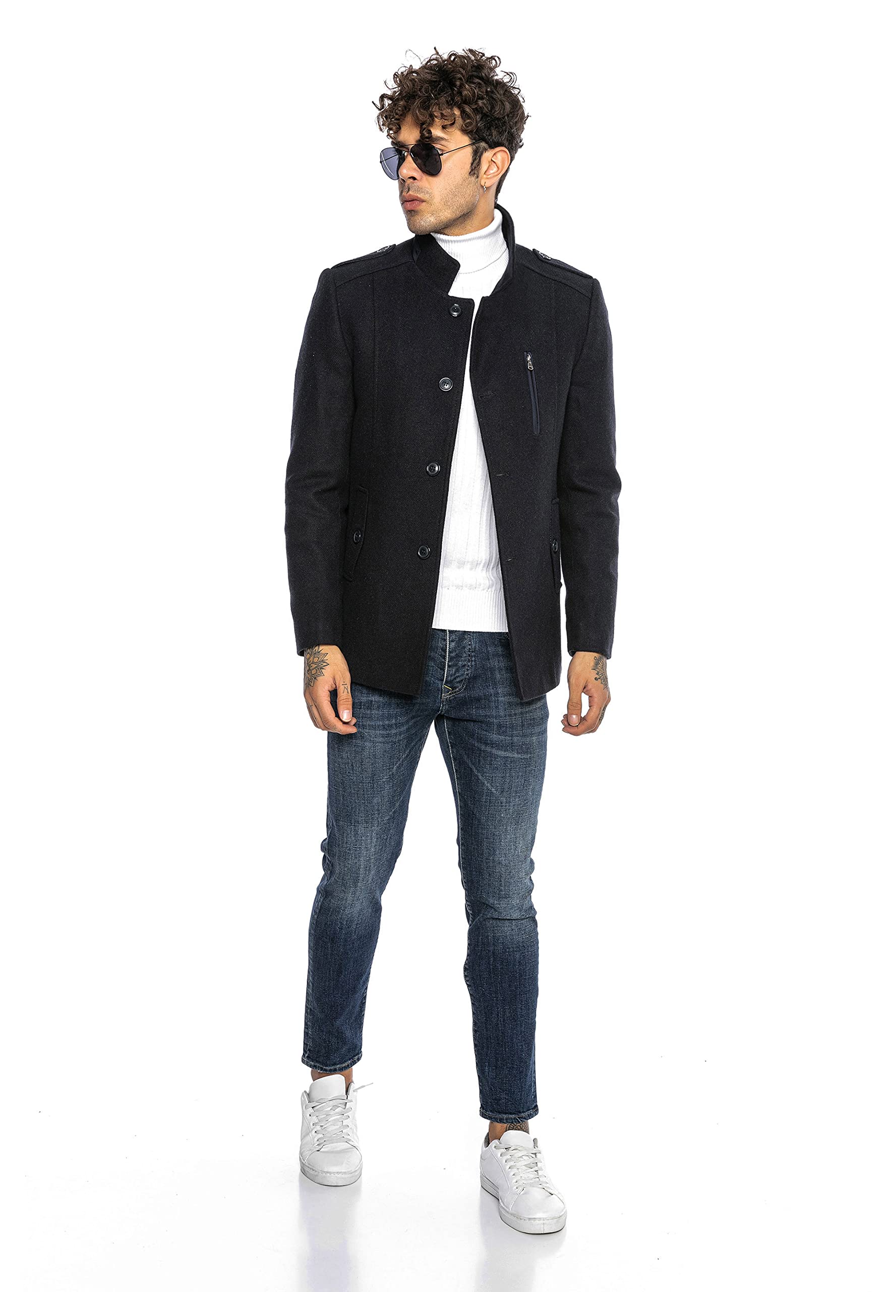 redbridge-mantel-herren-stehkragen-grau image 2