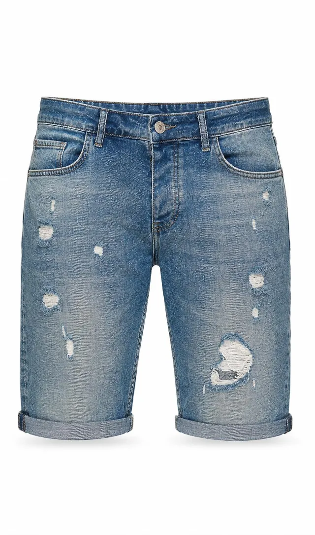 redbridge-shorts-herren-jeansshorts-hellblau-distressed-regular-fit image 1