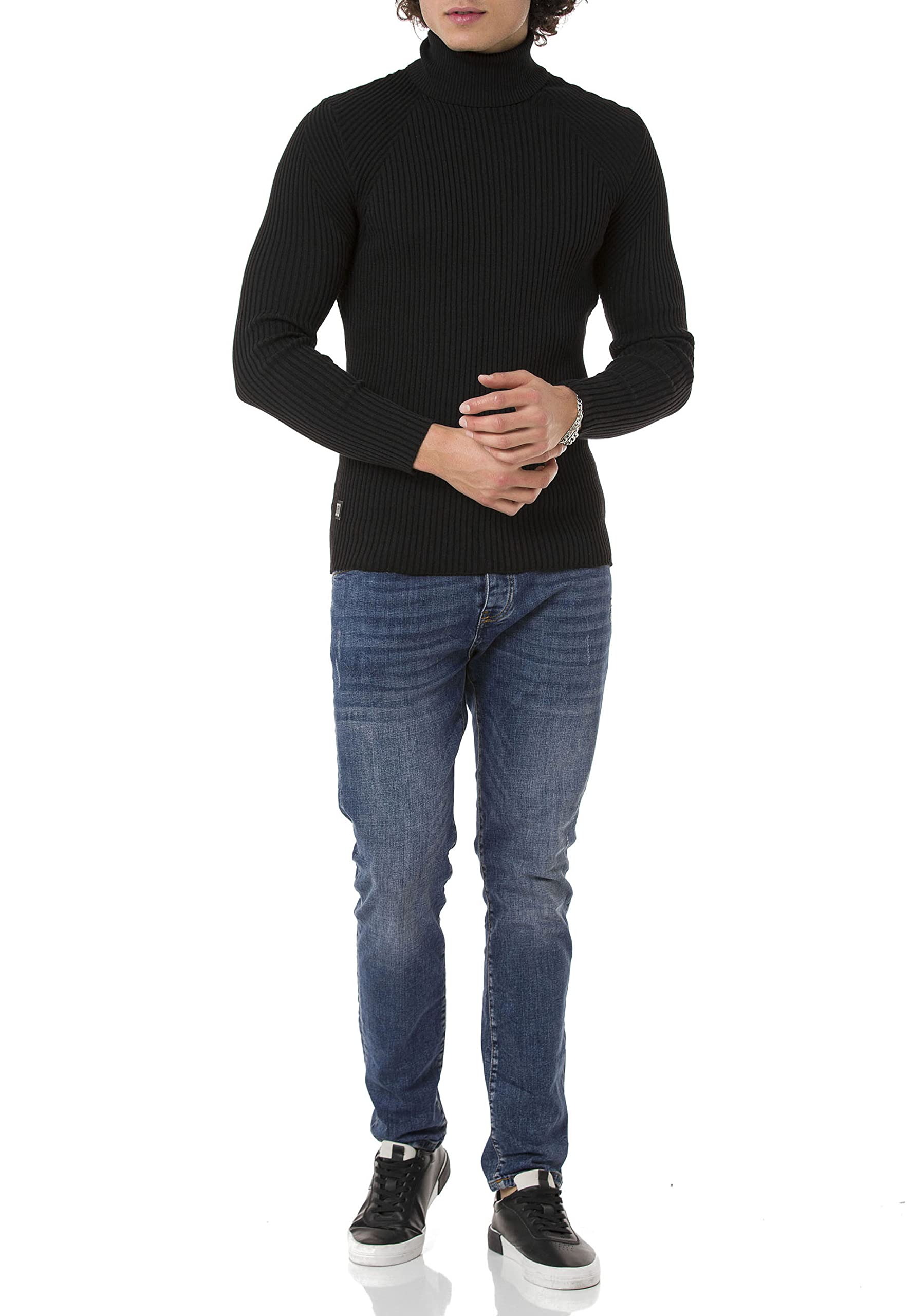 redbridge-rollkragenpullover-herren-strick-schwarz image 2