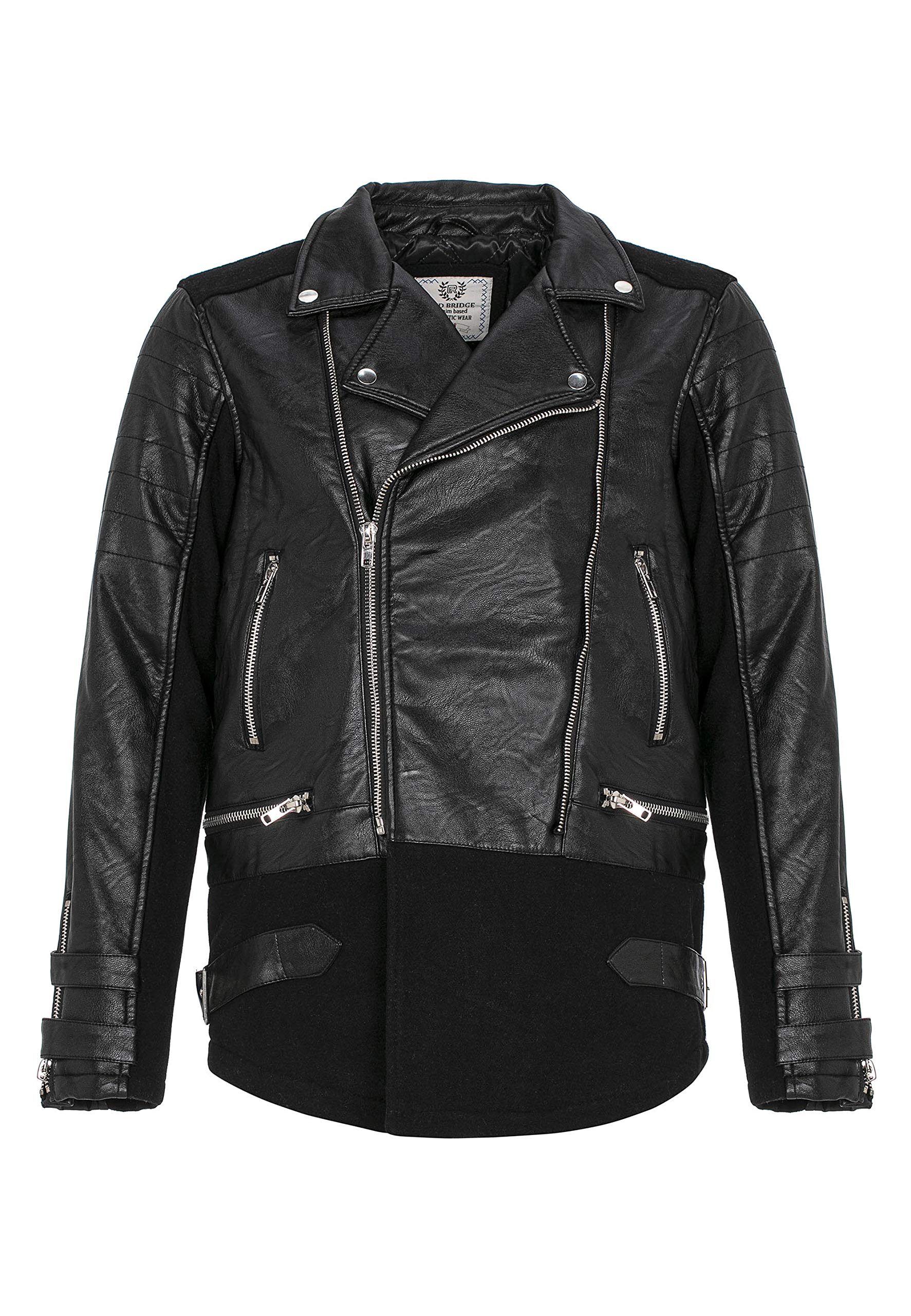 redbridge-oberbekleidung-kunstleder-jacke-herren-schwarz-biker image 6
