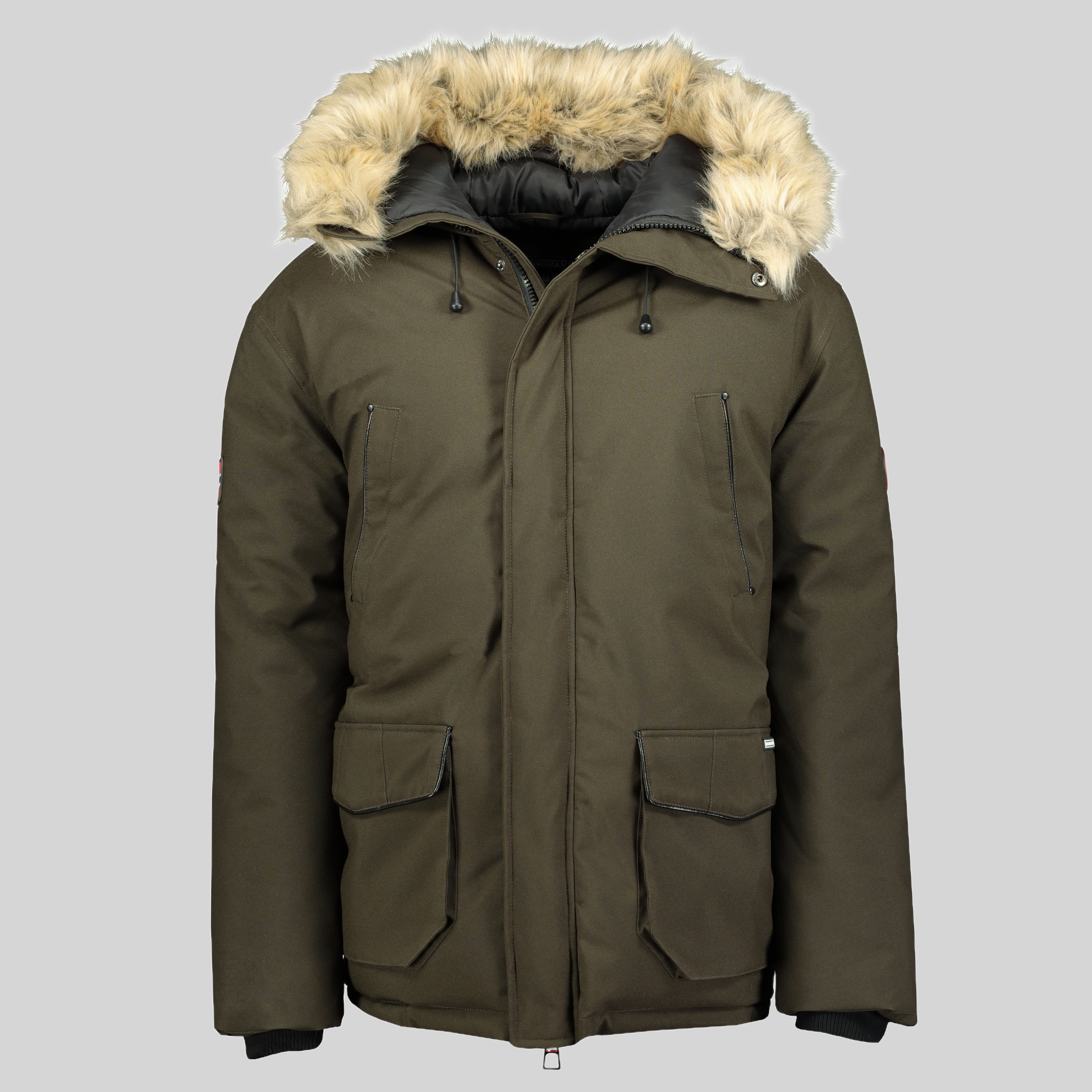 geographical-norway-claude-parka-herren-kaki-winterparka-fellkapuze image 3