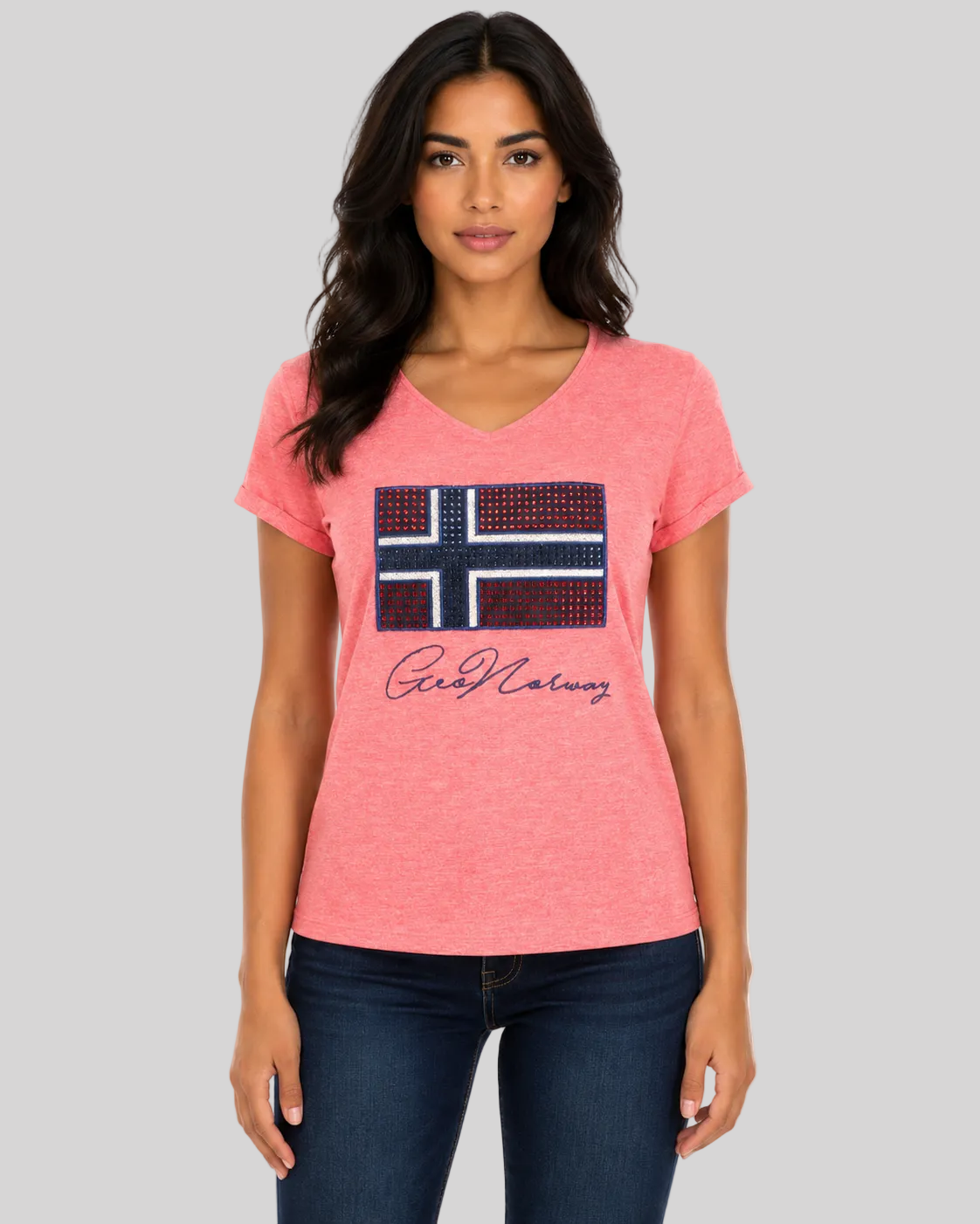 geographical-norway-joisette-damen-t-shirt-weiss-v-ausschnitt image 6