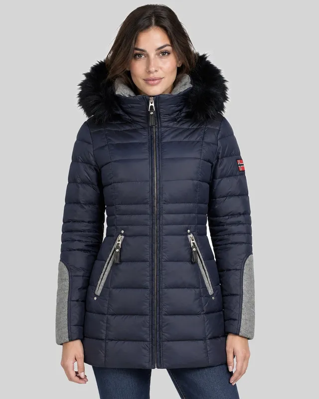 geographical-norway-belete-damen-parka-schwarz-fellkapuze image 1