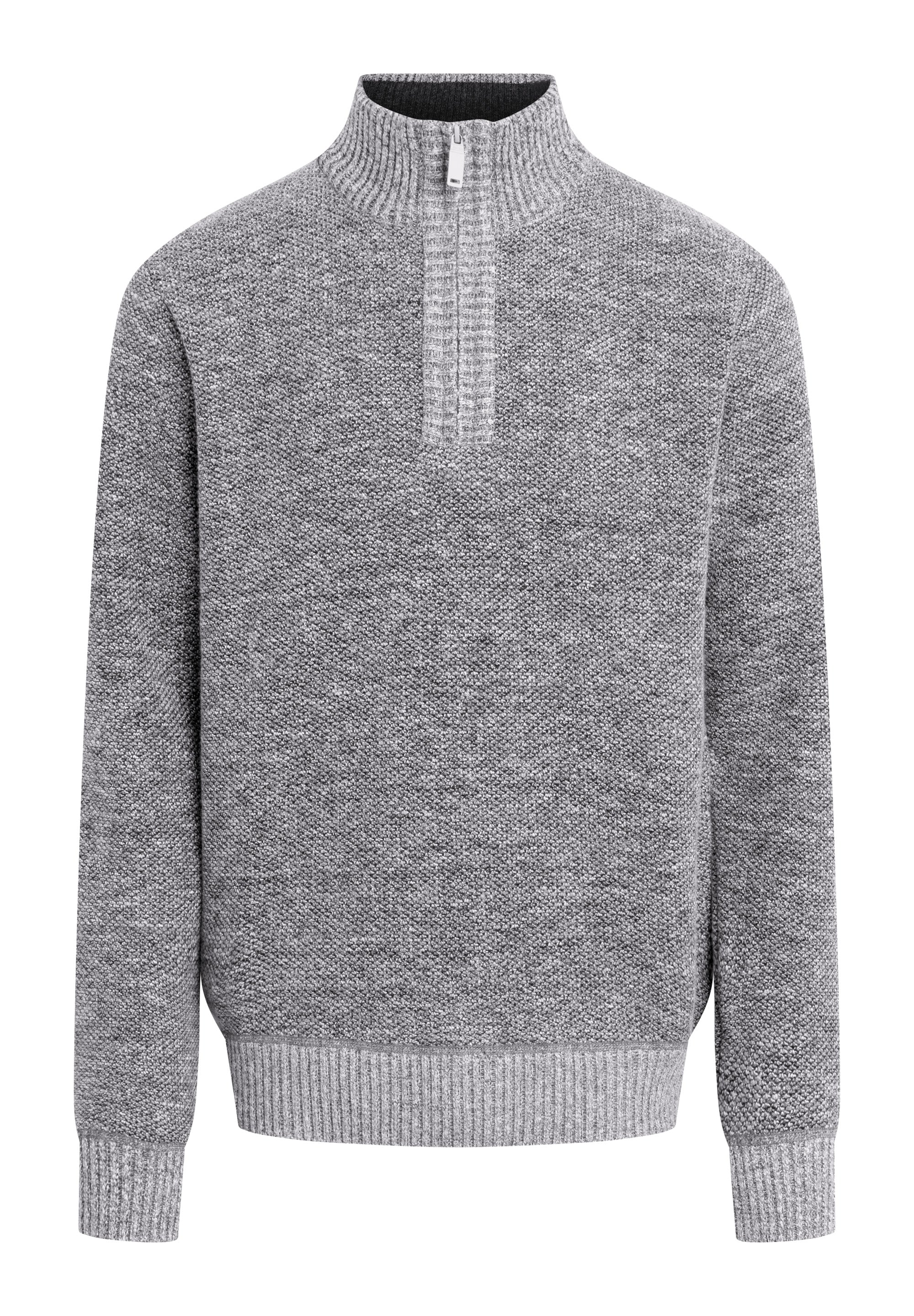 bench-checkson-pullover-herren-grey-marl-1-4-zip image 5
