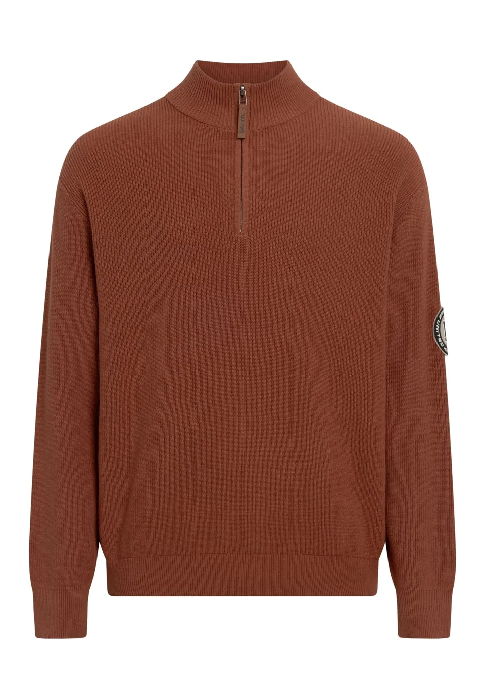 bench-alvar-herren-strickpullover-rustic-brown-viertelzip image 1