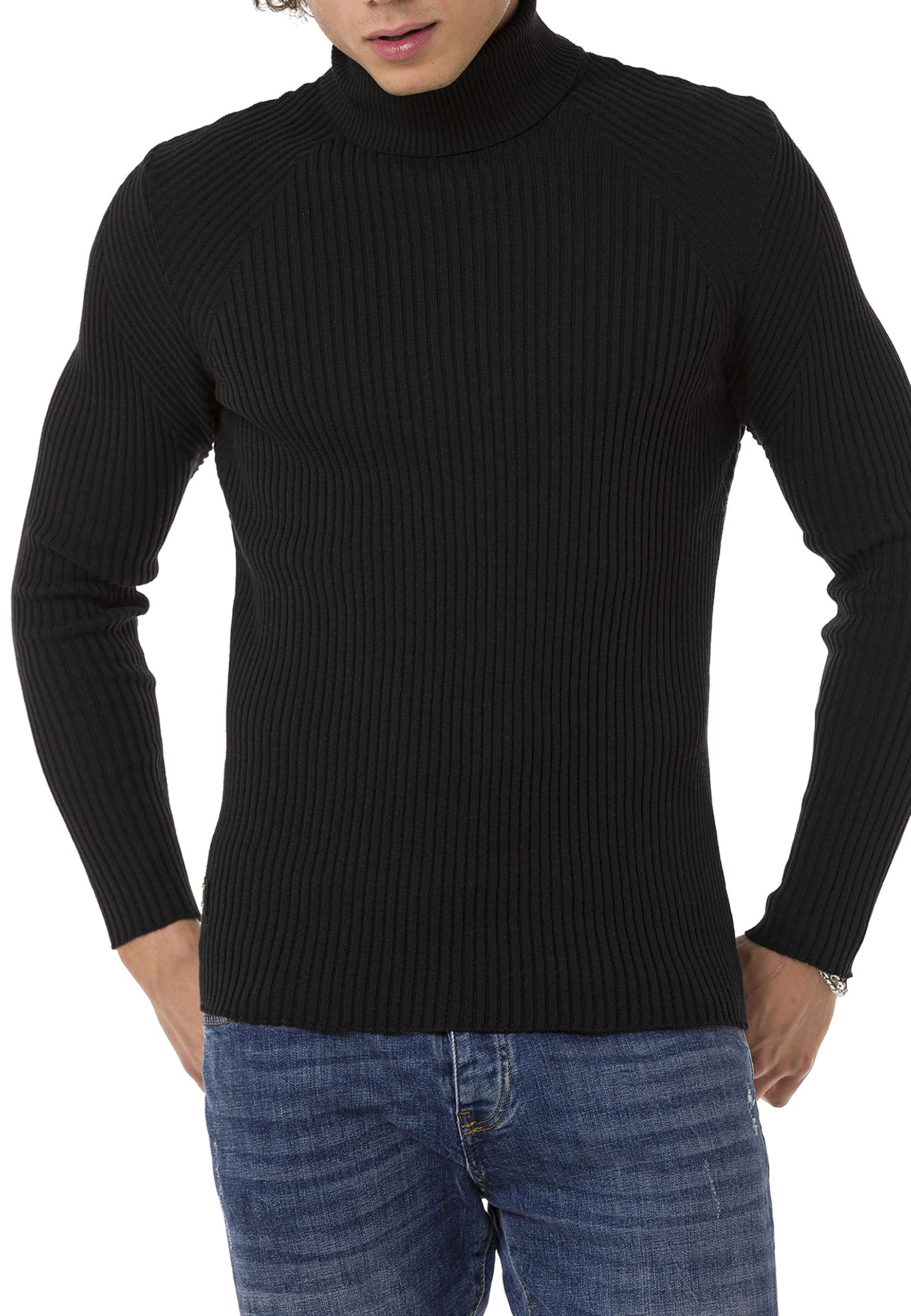 redbridge-rollkragenpullover-herren-strick-schwarz image 3
