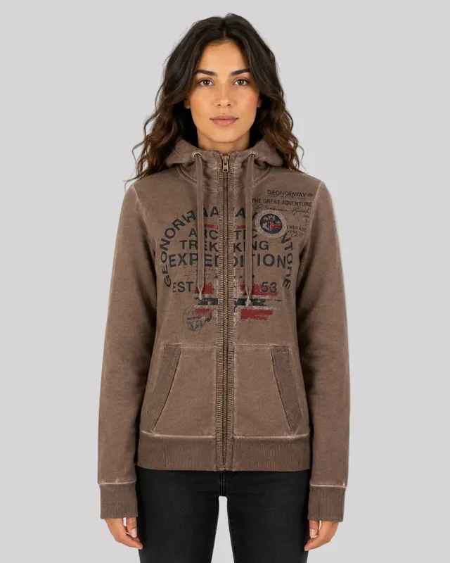 geographical-norway-gergen-kapuzenjacke-damen-mit-rei-verschluss image 1