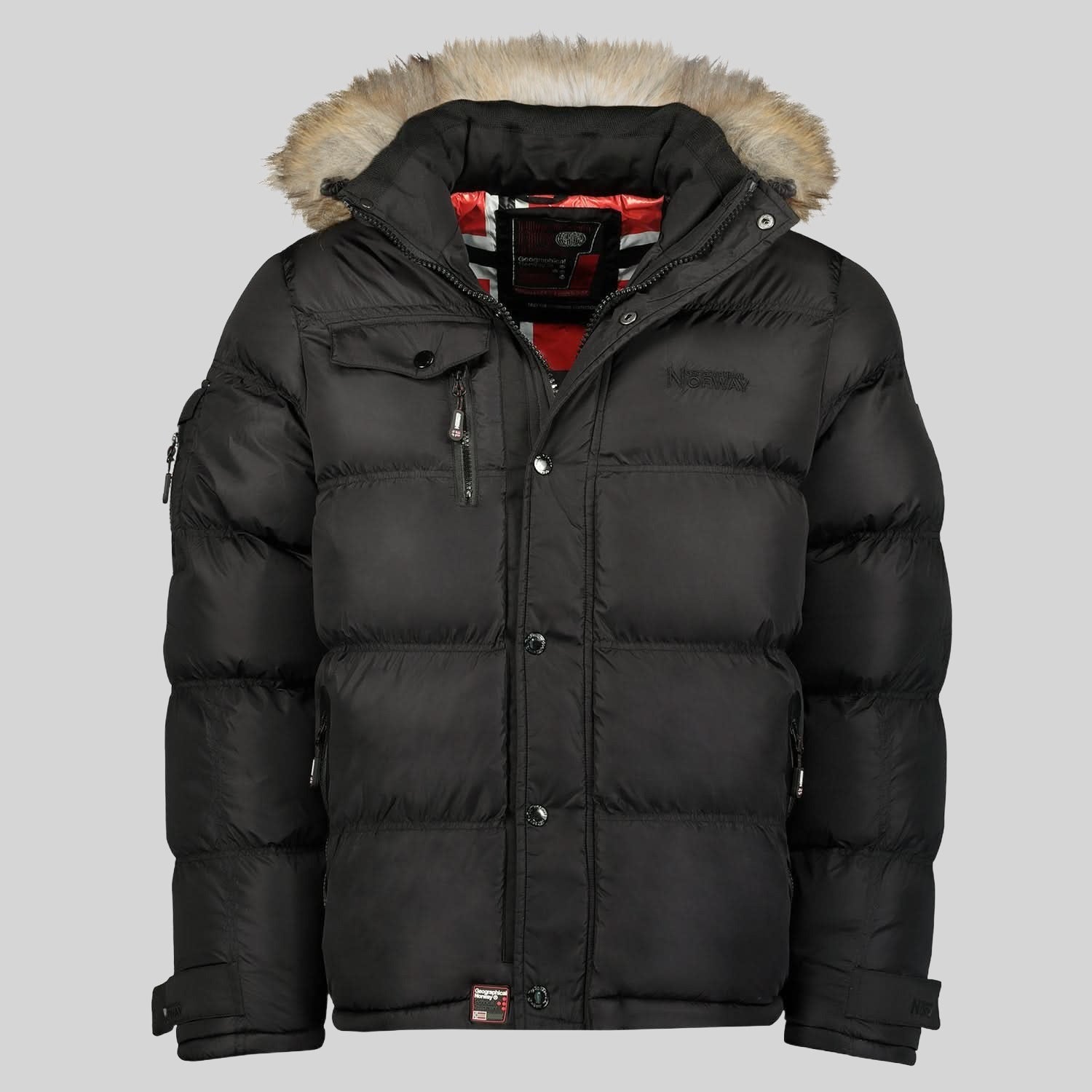 geographical-norway-bonap-herren-steppjacke-winter-schwarz-fellkapuze image 3