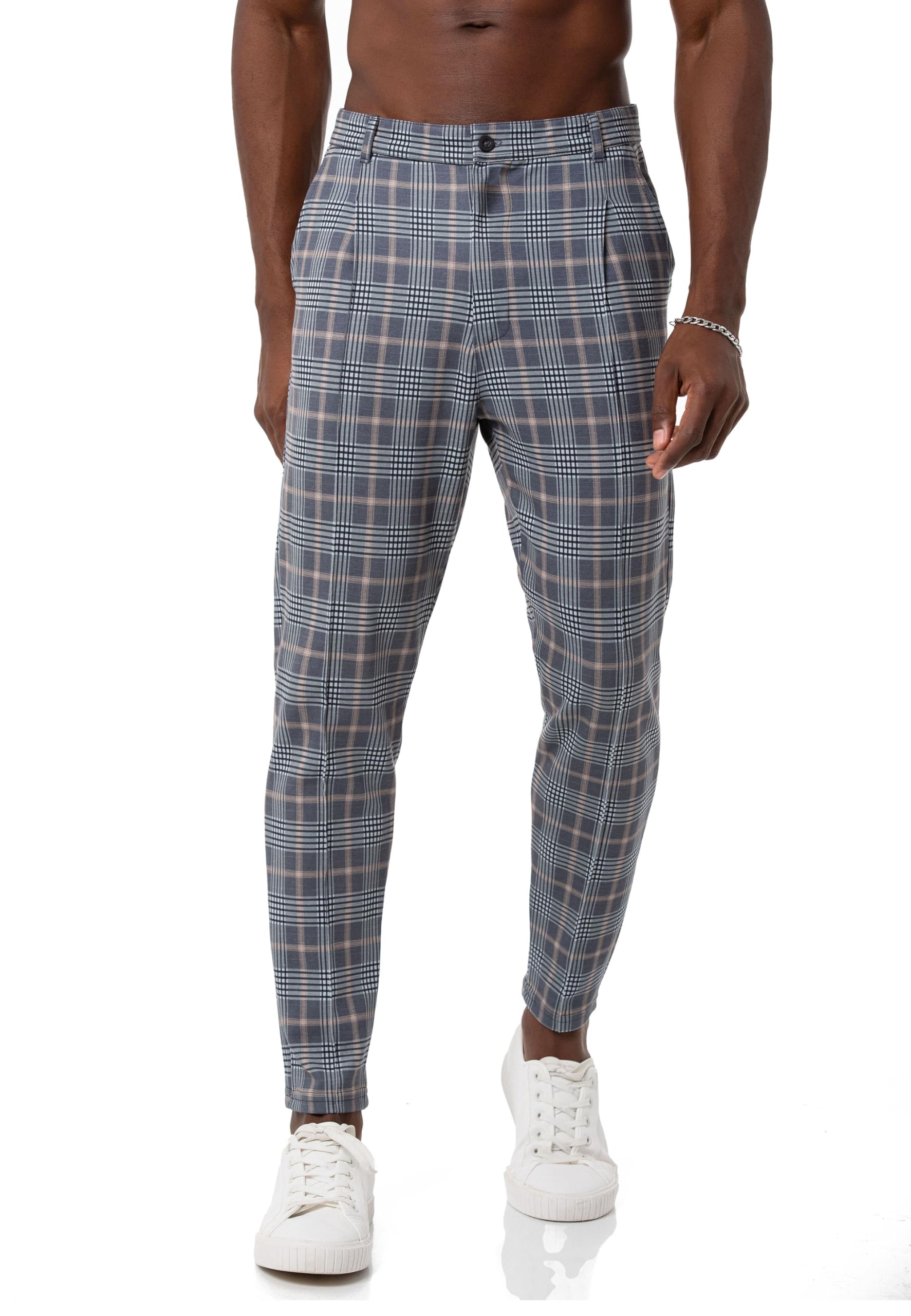 redbridge-hosen-chino-kariert-herren-jogg-pants-gummibund-casual image 3