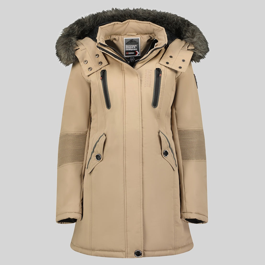geographical-norway-coraly-parka-damen-schwarz-kunstfell-kapuze image 3