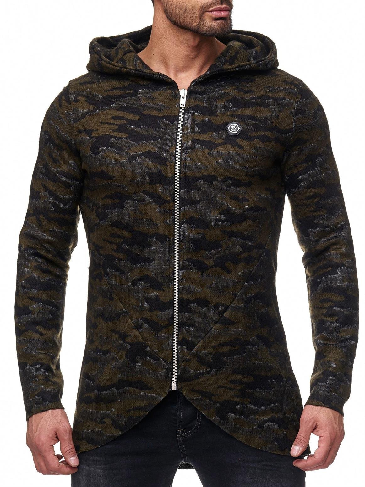 redbridge-cardigans-strickjacke-herren-khaki-camouflage-kapuze-l image 2