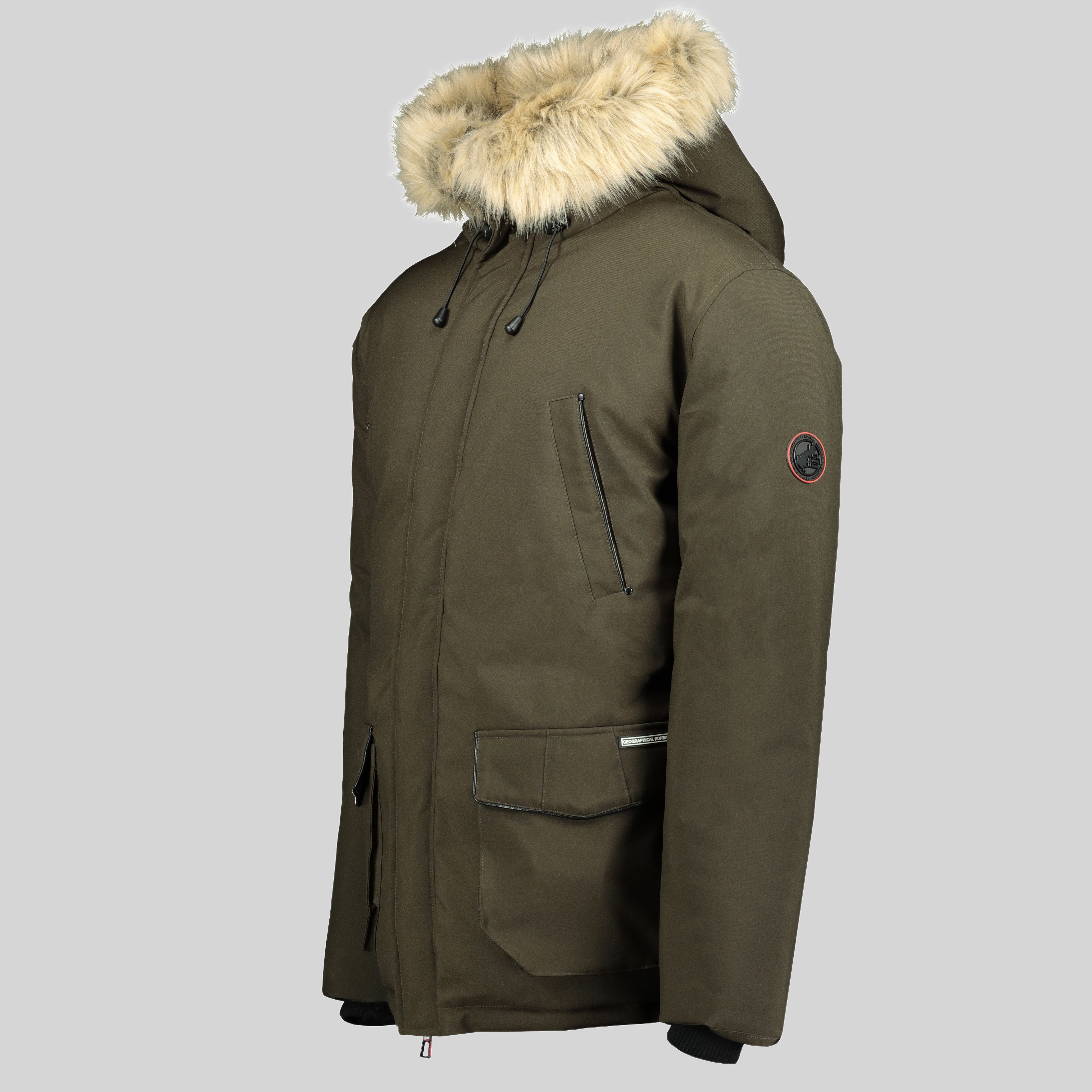 geographical-norway-claude-parka-herren-kaki-winterparka-fellkapuze image 4