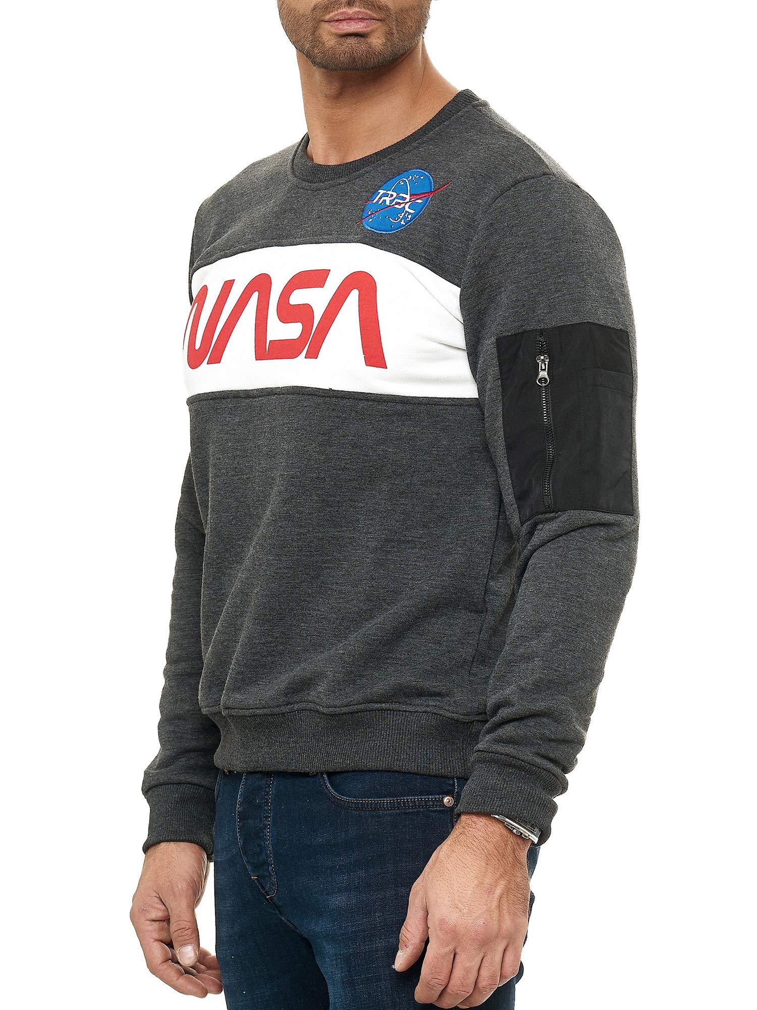redbridge-nasa-sweatshirt-herren-schwarz-pullover-baumwolle-print image 2