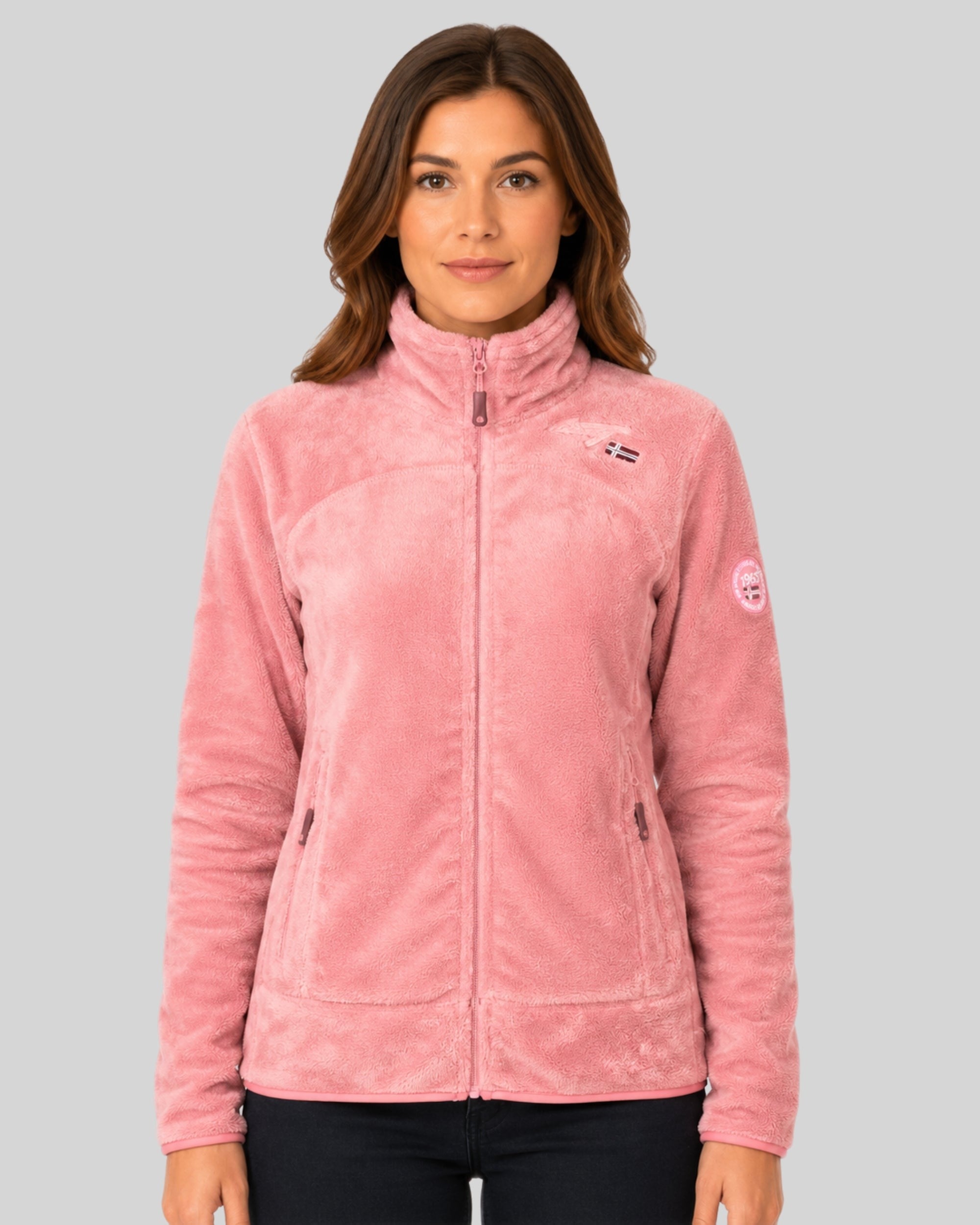 geographical-norway-upaline-fleecejacke-damen-schwarz-rei-verschluss image 1