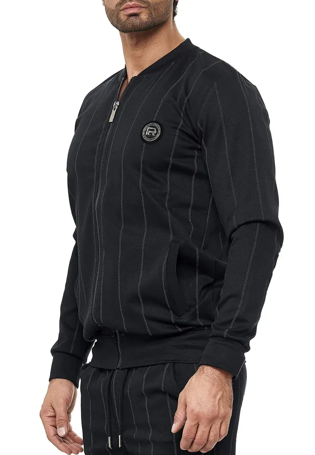 redbridge-sweat-jacke-herren-striped-reissverschluss-taschen image 1