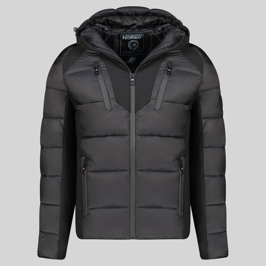 geographical-norway-bastian-herren-steppjacke-schwarz-kurze-form image 3