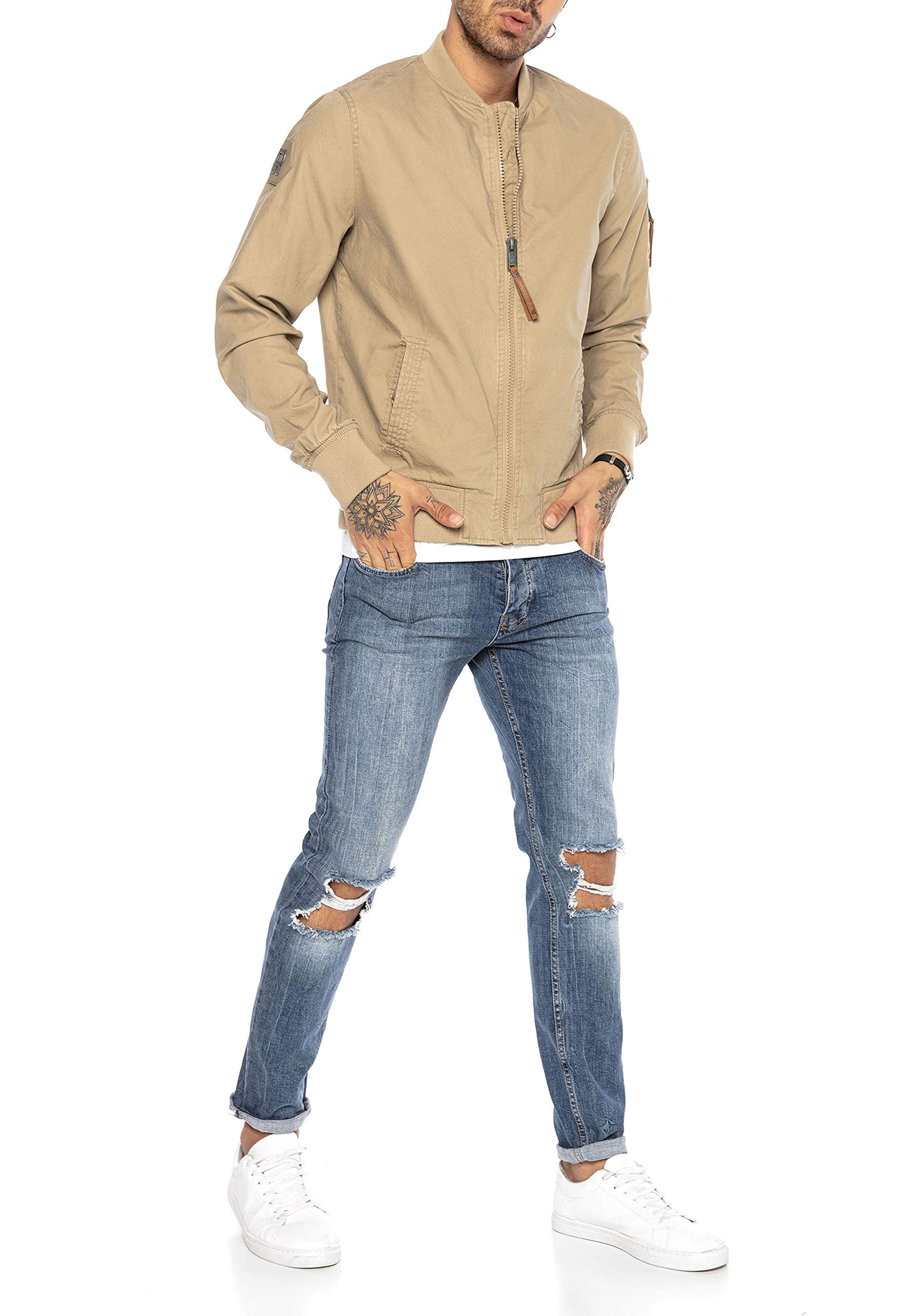 redbridge-blouson-herren-fliegerjacke-bergangsjacke-schwarz-baumwolle image 6