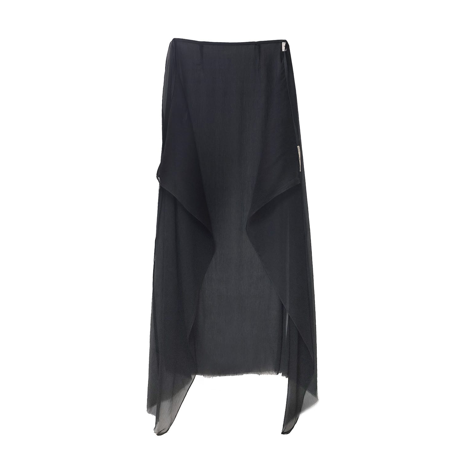 milk-of-lime-garments-sheer-wrap-skirt-wickelrock-carbon image 2