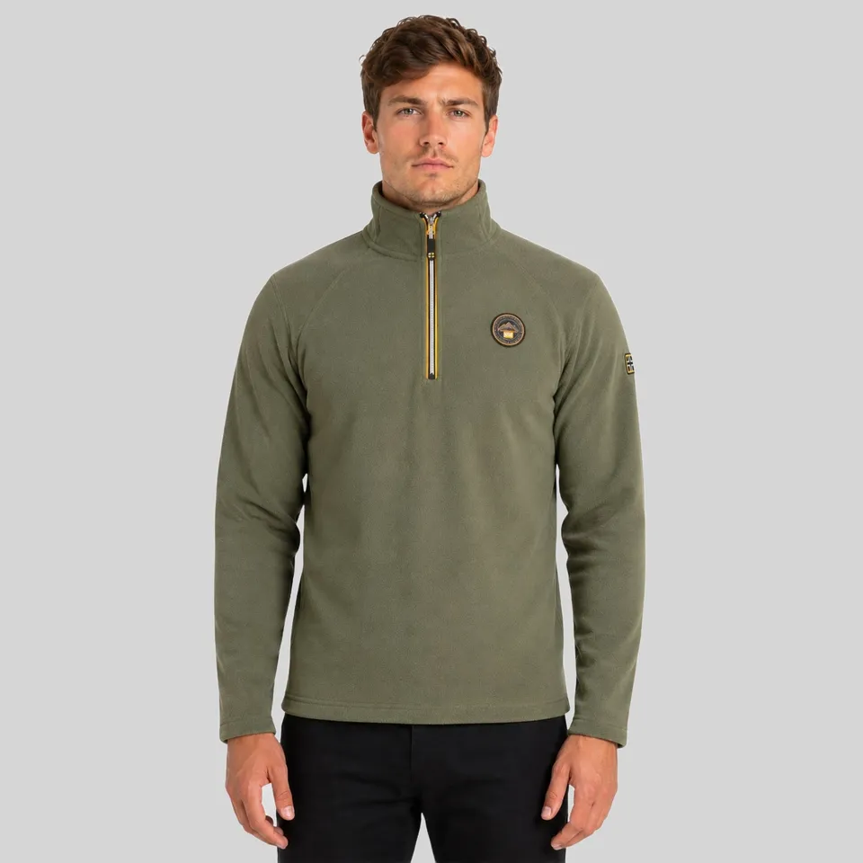 geographical-norway-tugim-hz-fleecepullover-herren-kaki-zip image 1