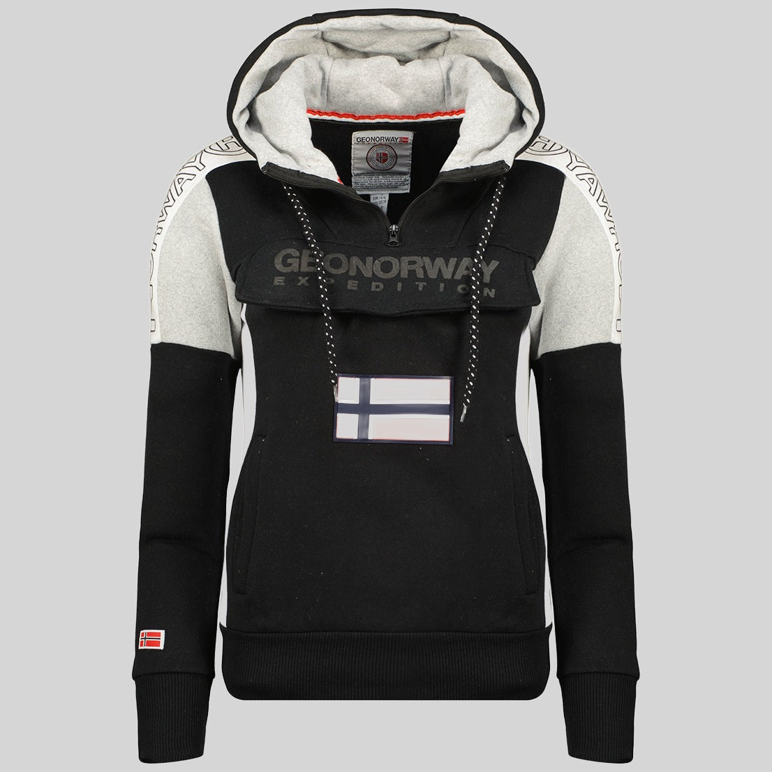 geographical-norway-fago-hoodie-damen-schwarz-mit-kapuze image 1
