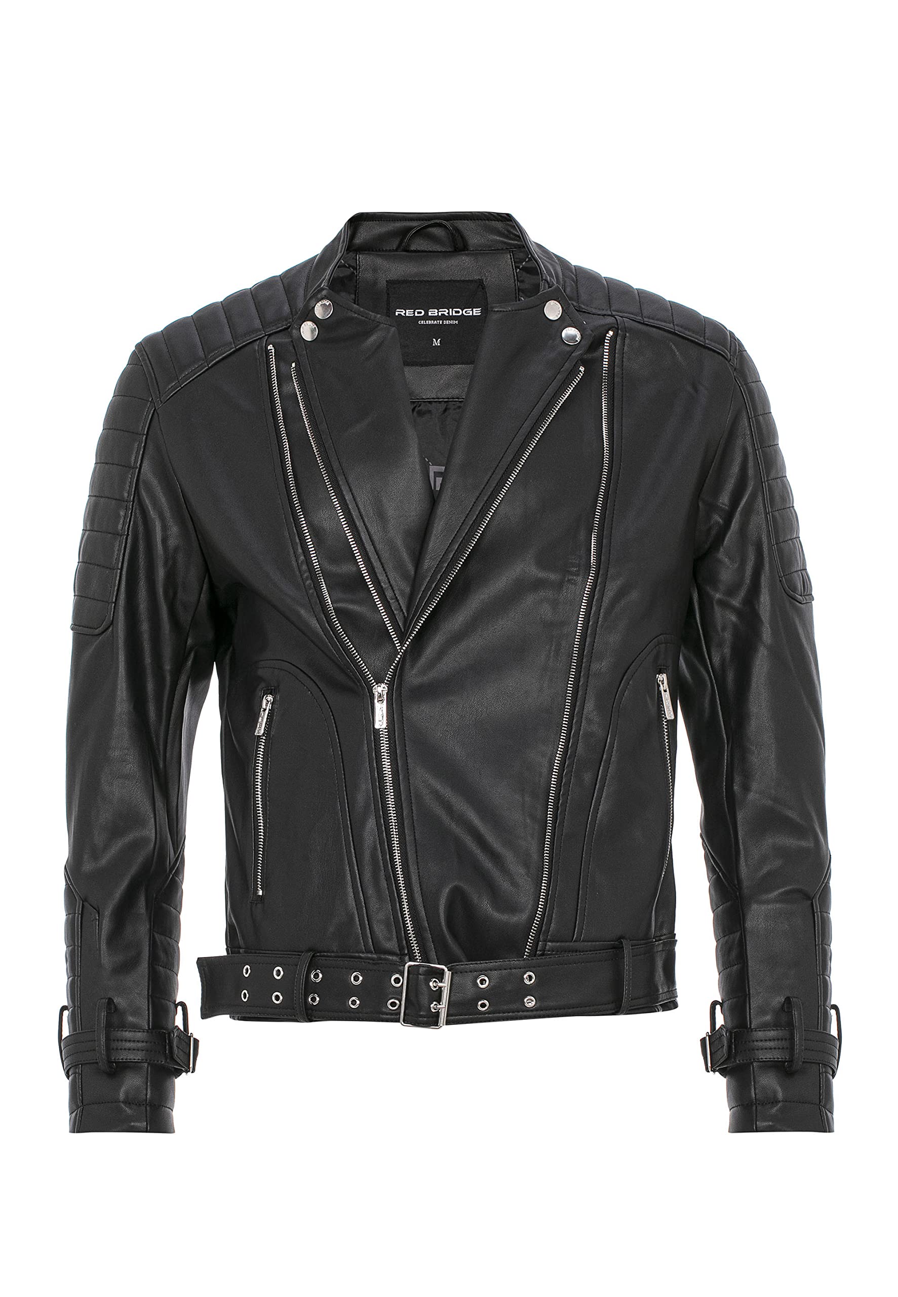 redbridge-m6072-bikerjacke-kunstleder-herren-xxl-schwarz-g-rtel image 8