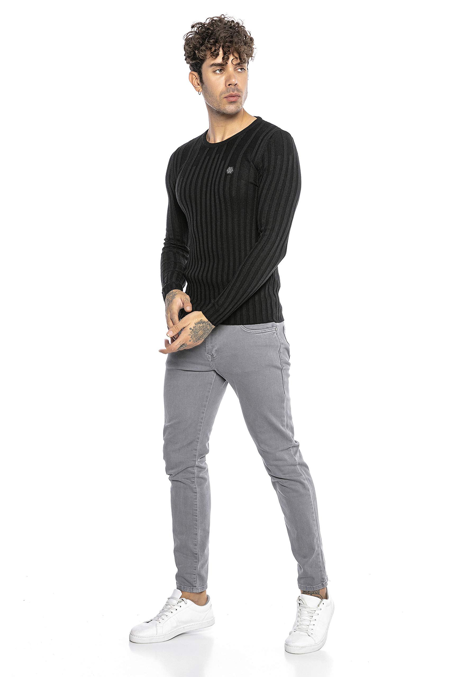 redbridge-up-and-down-m3114-strickpullover-herren-schwarz-slim-fit image 5