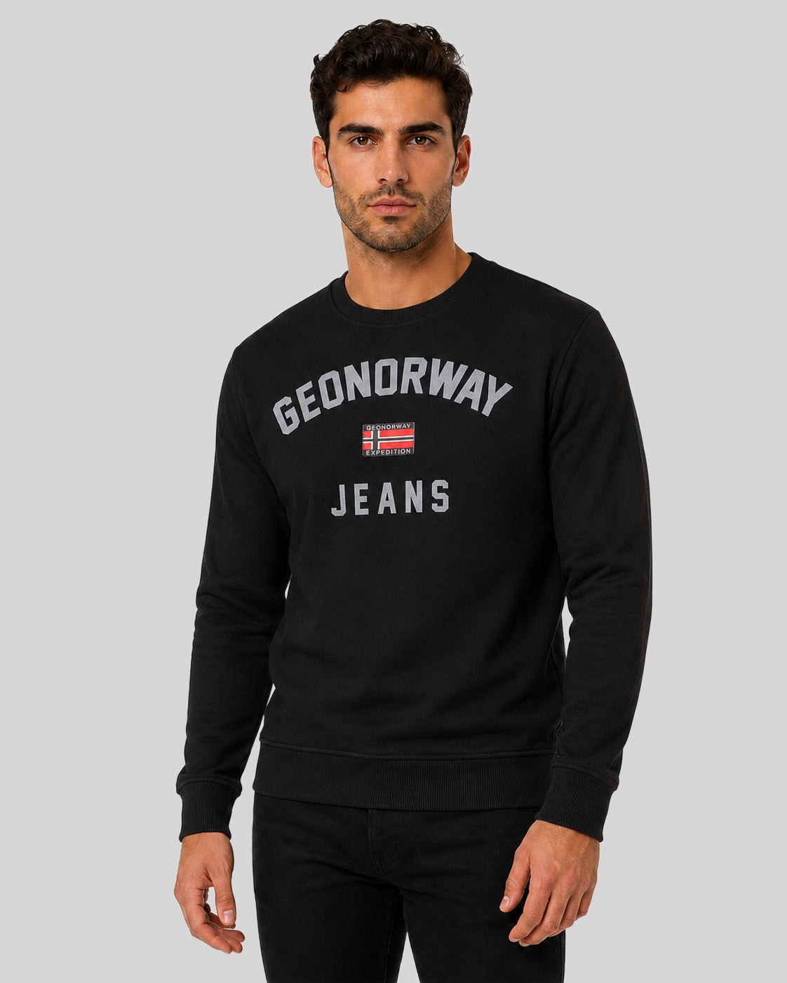 geographical-norway-gassier-sweatshirt-herren-schwarz-mit-schriftzug image 1