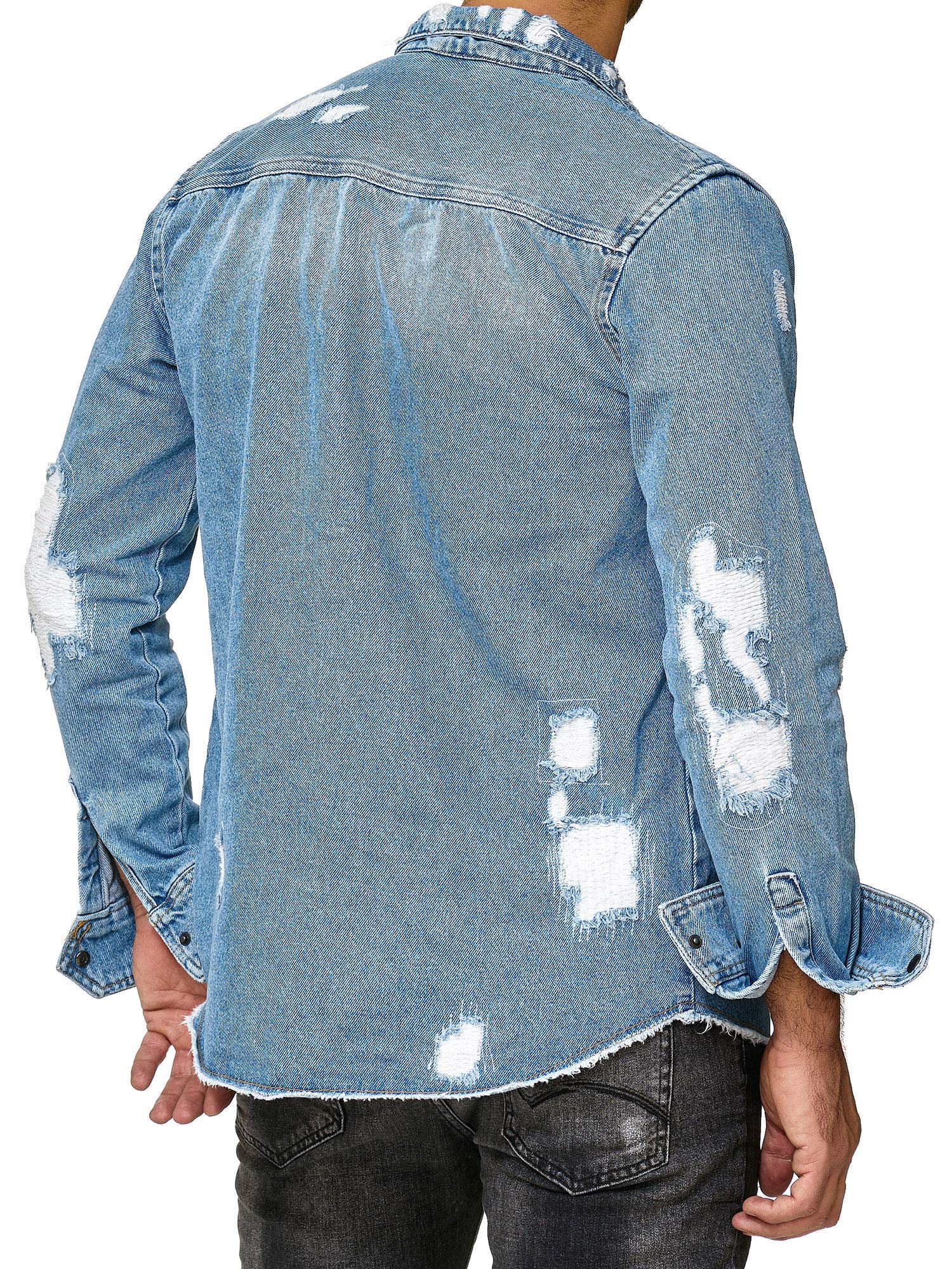redbridge-jeanshemd-herren-blau-oversized-destroyed-l image 5