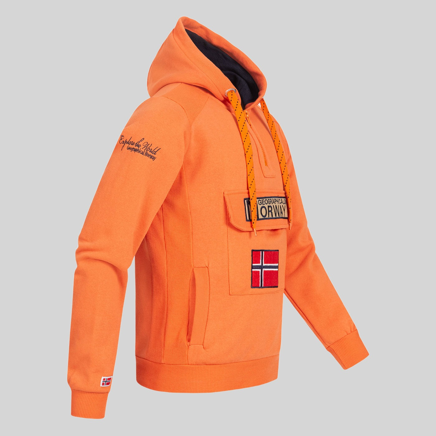 geographical-norway-gymclass-fluo-hoodie-orange-fluo-herren image 5