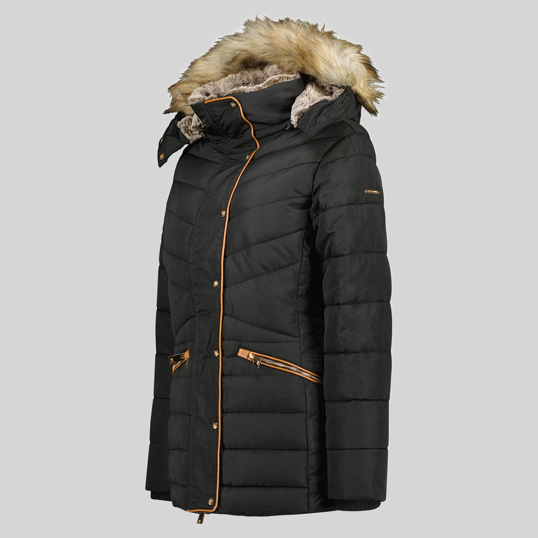 geographical-norway-ajuju-damen-parka-schwarz-fellkapuze image 7