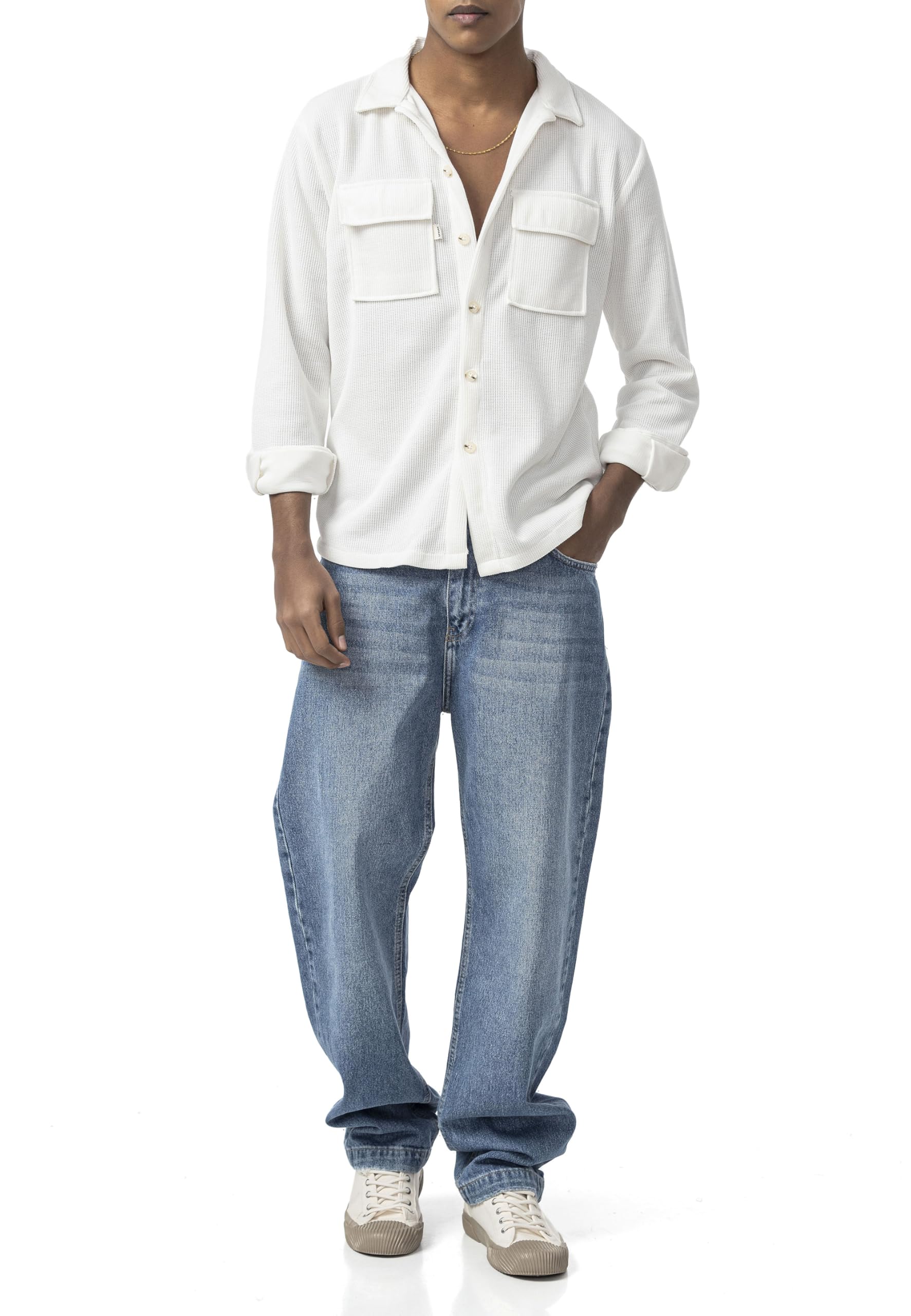 redbridge-overshirt-strukturstoff-herren-beige-oversized image 3