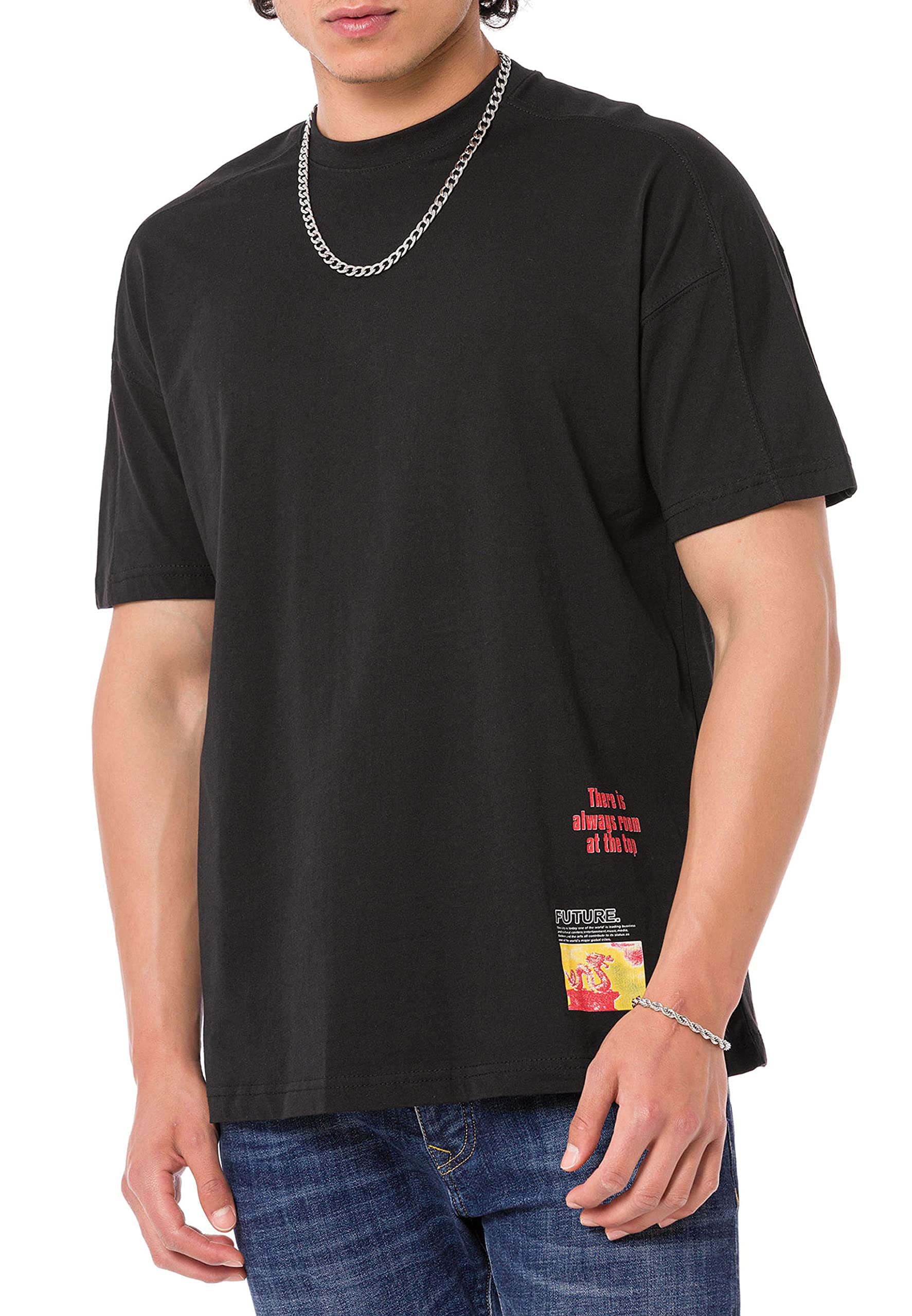 redbridge-t-shirts-oversized-t-shirt-herren-schwarz-xl-baumwolle image 6