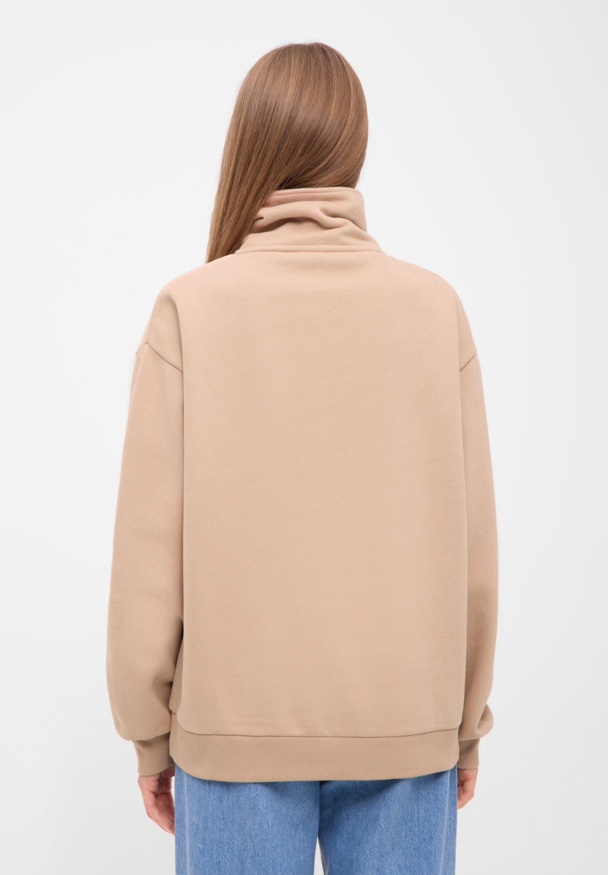 bench-tove-sweatshirt-damen-loose-fit-mit-klappkragen-in-warm-taupe-oder-black-b image 3