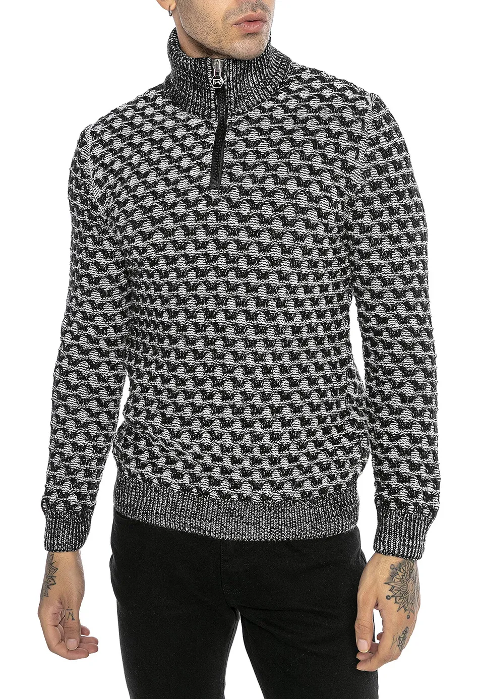 redbridge-strickpullover-herren-stehkragen-shell-gr-l image 1