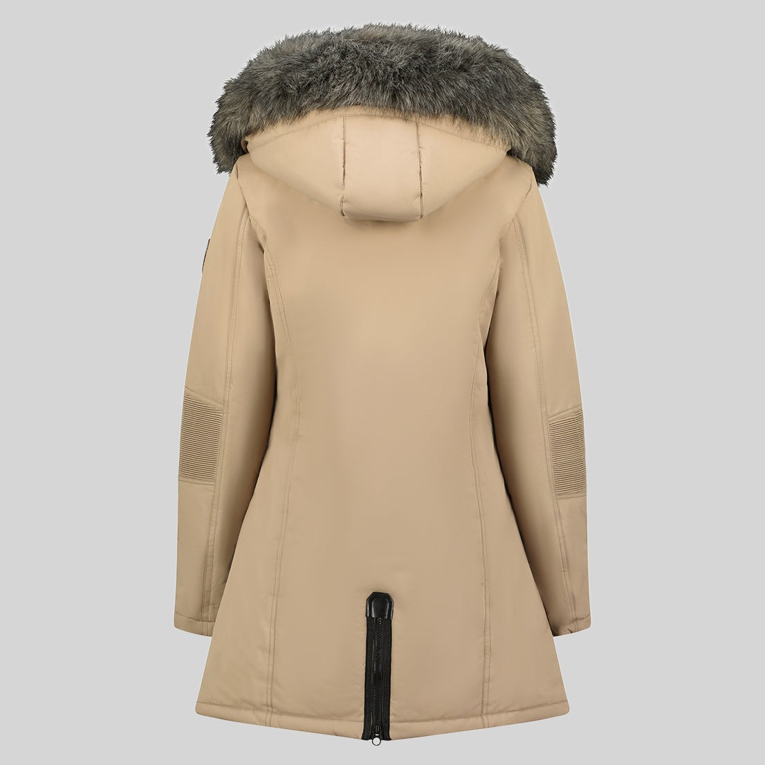 geographical-norway-coraly-parka-damen-schwarz-kunstfell-kapuze image 2