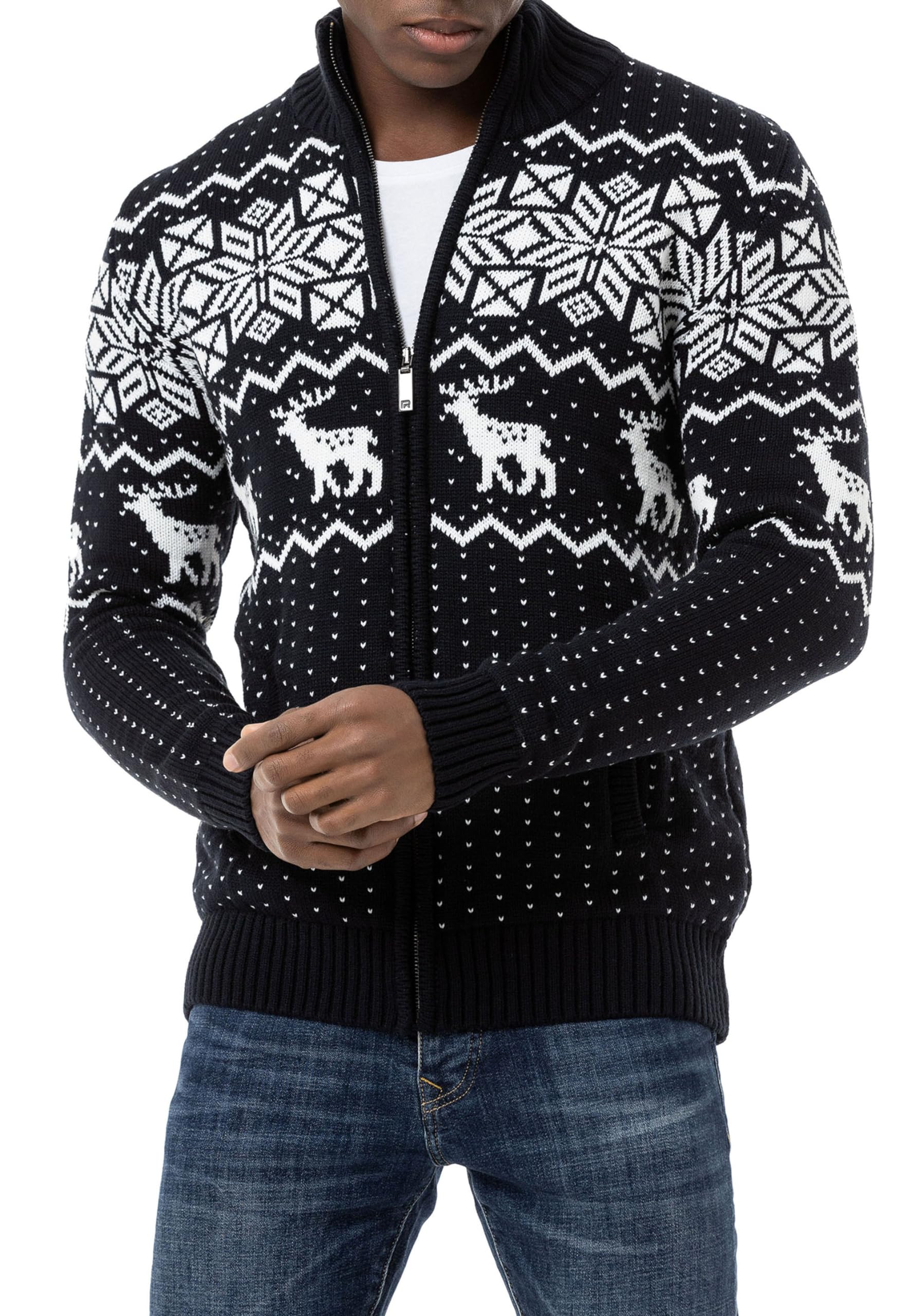 redbridge-m3645-strickjacke-herren-l-norweger-navy image 2