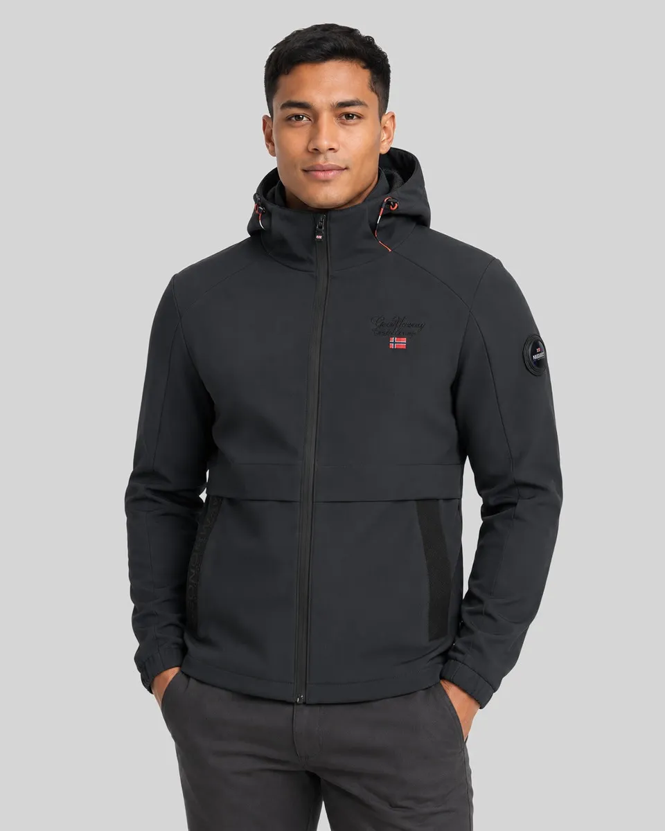 geographical-norway-birado-jacke-herren-schwarz-bergangsjacke-kapuze image 1