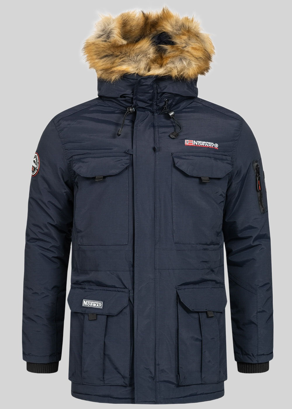geographical-norway-bottle-herren-parka-marine-fellkapuze image 4