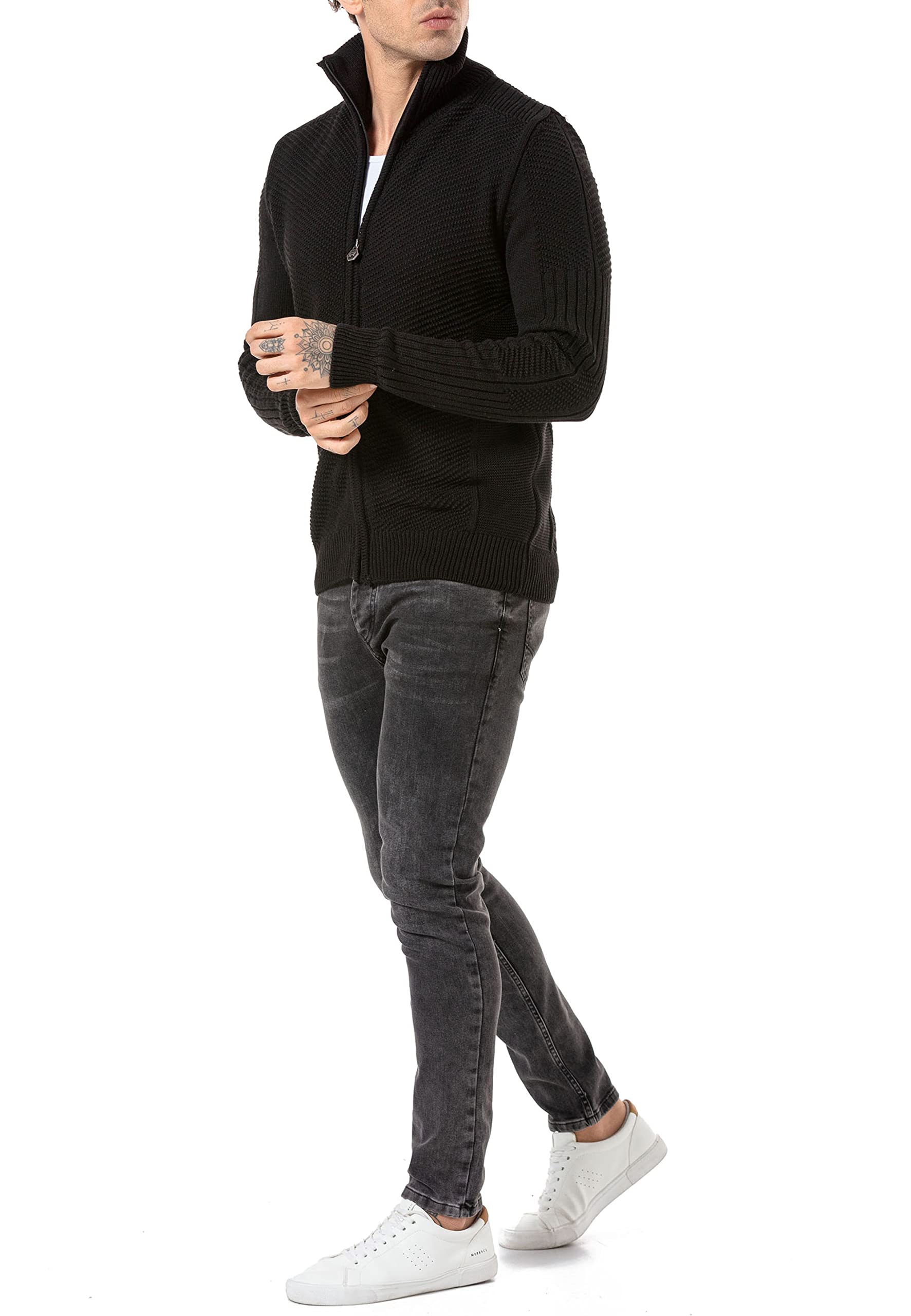 redbridge-cardigans-herren-strickjacke-rei-verschluss-grau image 5
